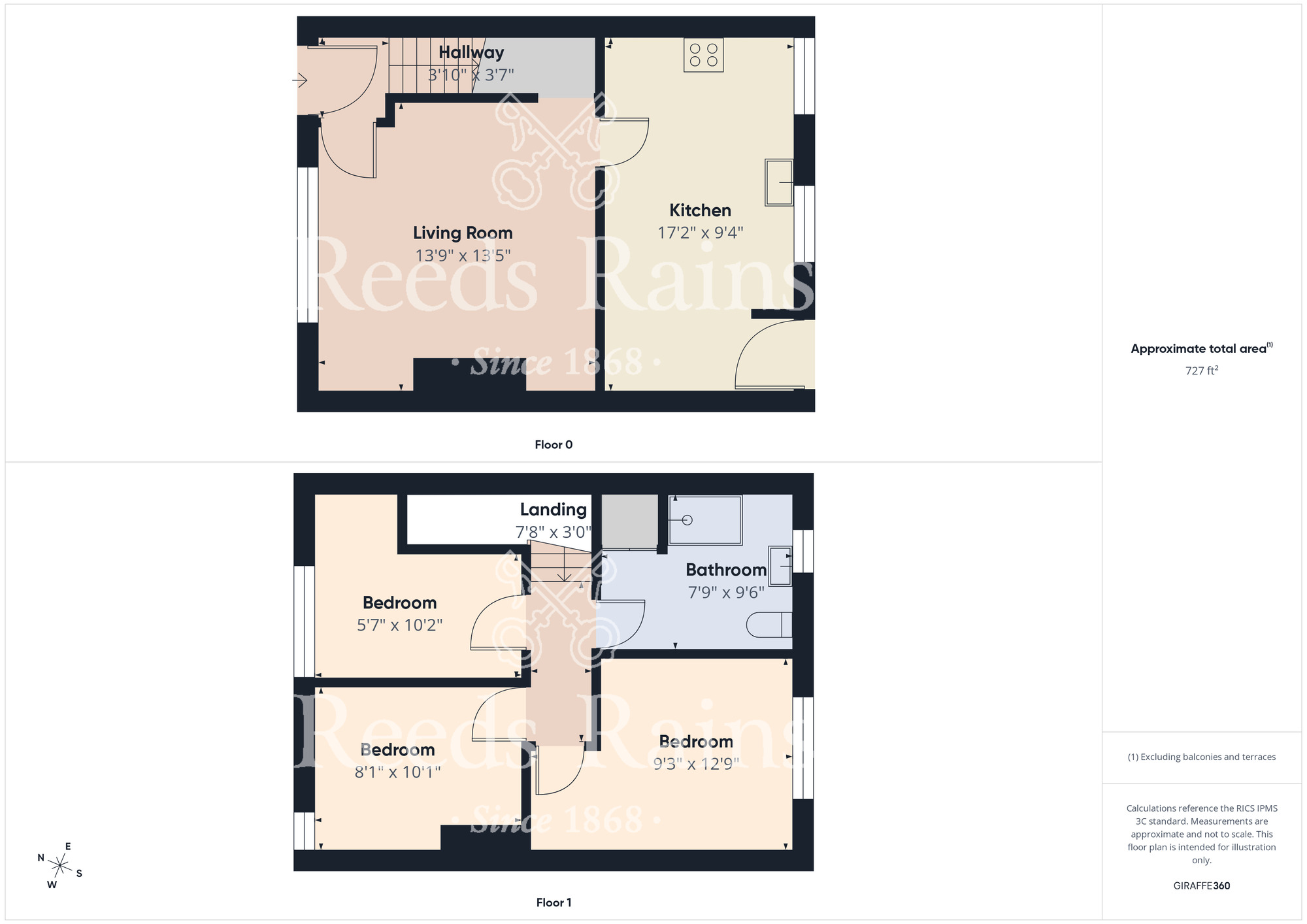 Floorplan of 3 bedroom Mid Terrace House for sale, Bracken Hill, Scarborough, North Yorkshire, YO12