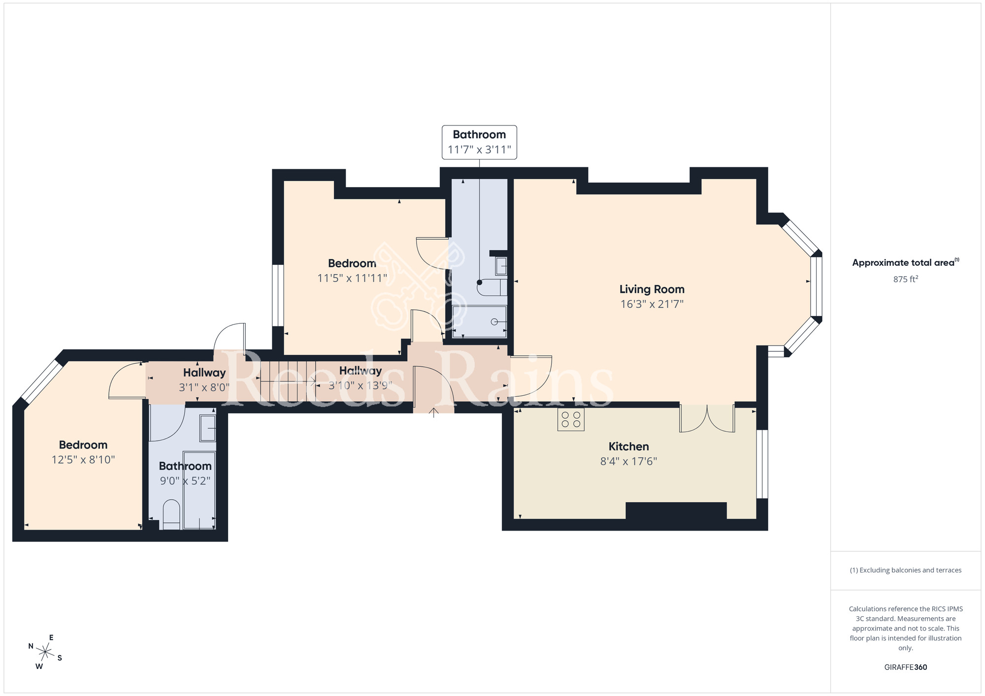 Floorplan of 2 bedroom Flat for sale, Prince of Wales Terrace, Scarborough, North Yorkshire, YO11