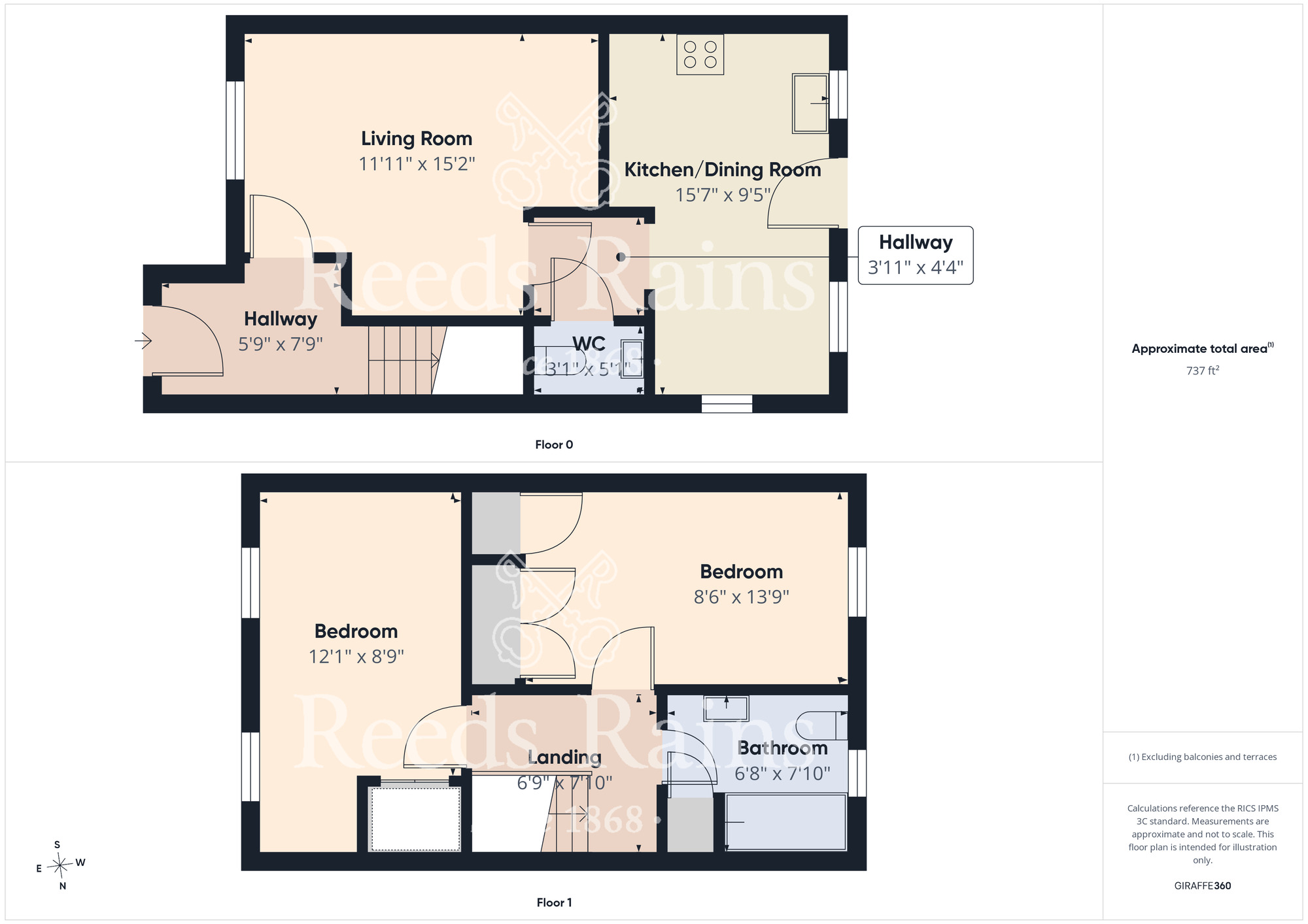 Floorplan of 2 bedroom End Terrace House for sale, Hadrians Walk, Scarborough, North Yorkshire, YO12