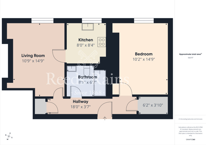 Floorplan of 1 bedroom Flat for sale, North Marine Road, Scarborough, North Yorkshire, YO12