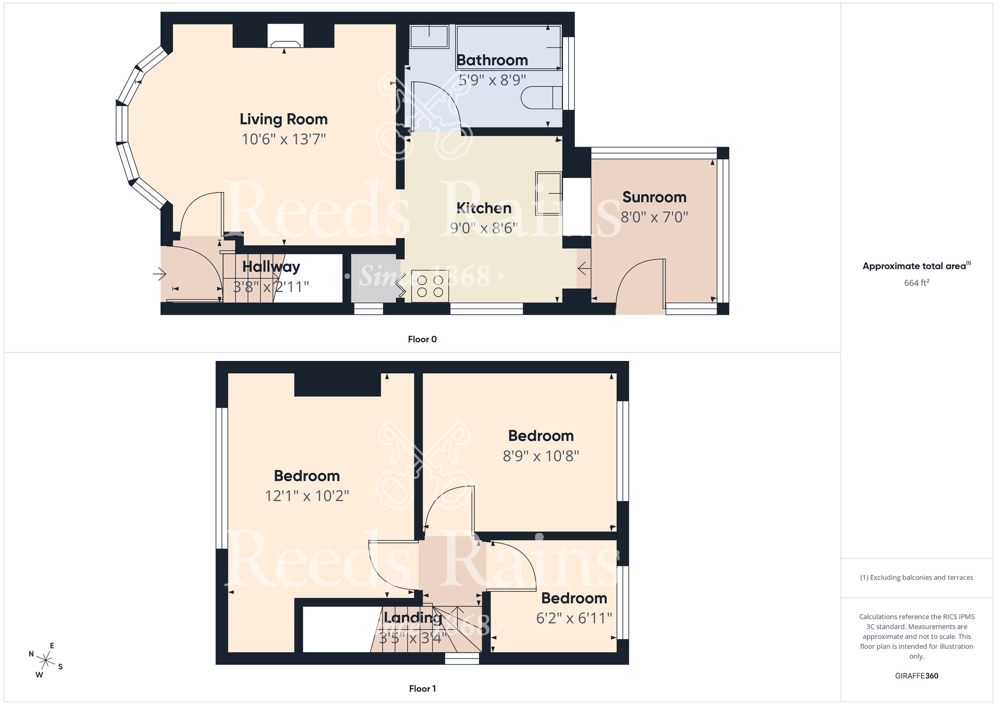Floorplan of 3 bedroom Semi Detached House for sale, Linden Road, Scarborough, North Yorkshire, YO12