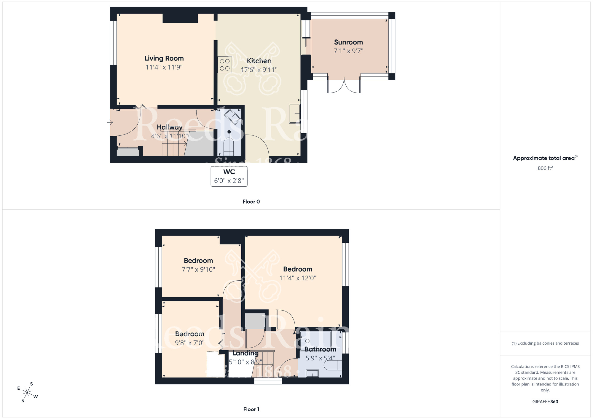 Floorplan of 3 bedroom Semi Detached House for sale, Hall Pasture, Sleights, North Yorkshire, YO22