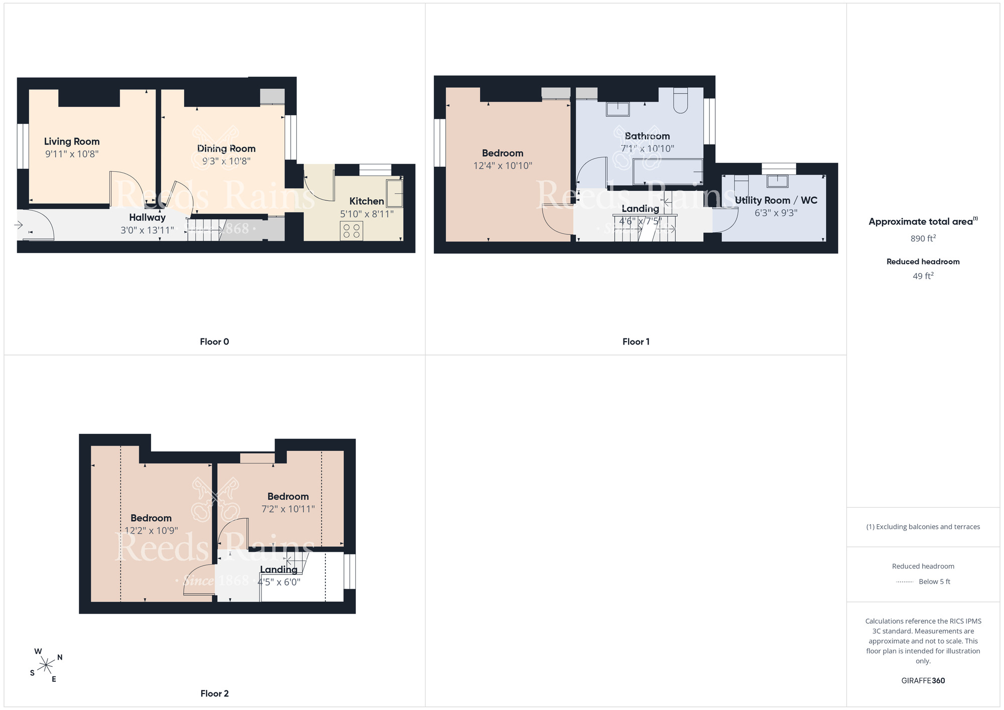 Floorplan of 3 bedroom Mid Terrace House for sale, Belle Vue Street, Scarborough, North Yorkshire, YO12