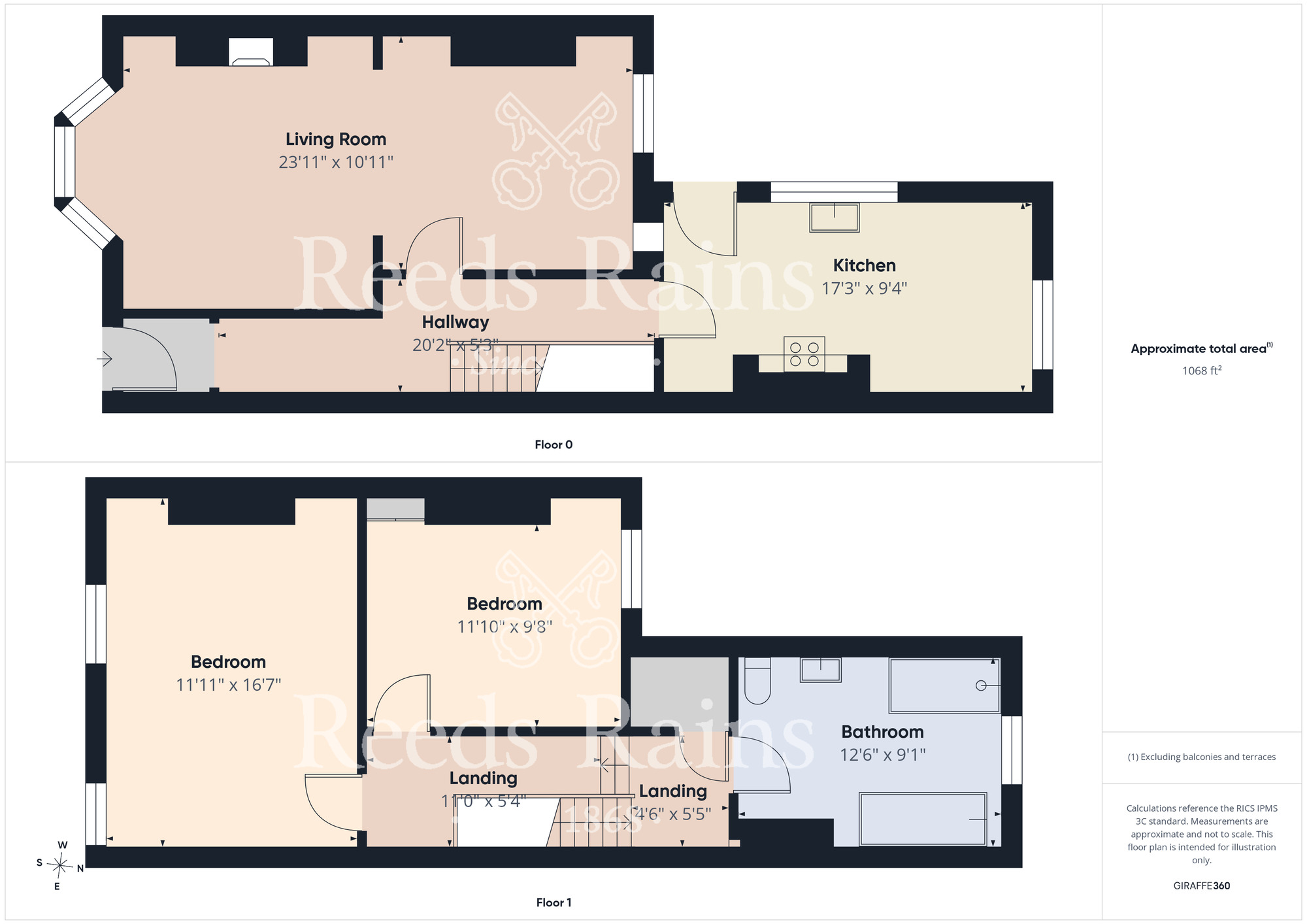Floorplan of 2 bedroom End Terrace House to rent, Highfield, Scarborough, North Yorkshire, YO12
