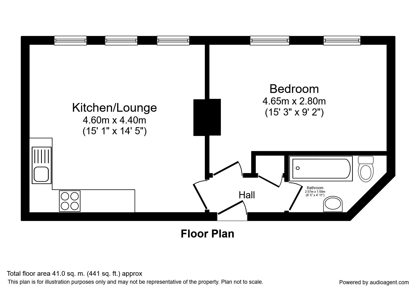 Floorplan of 1 bedroom Flat to rent, Pinstone Street, Sheffield, S1