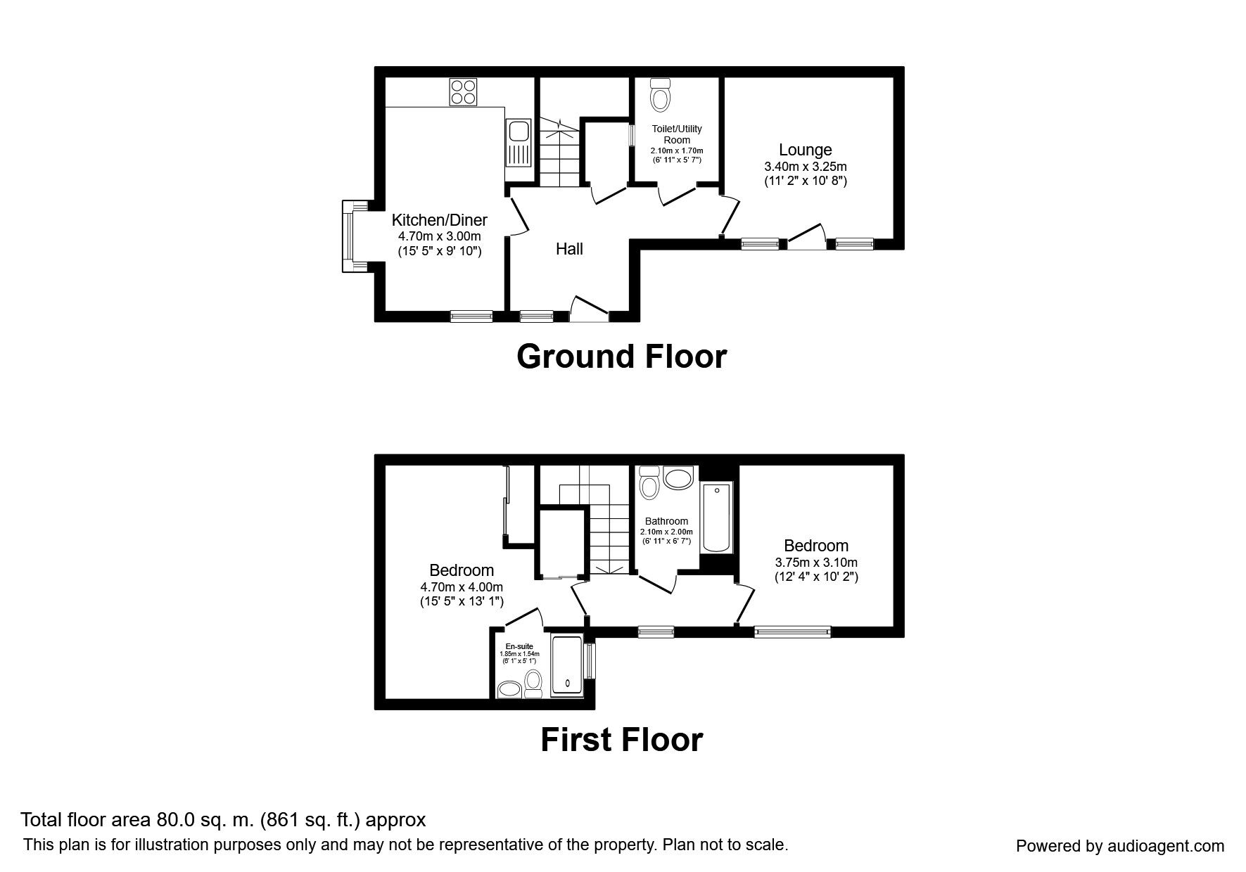 Floorplan of 2 bedroom Semi Detached House to rent, Castle Croft Drive, Sheffield, S2