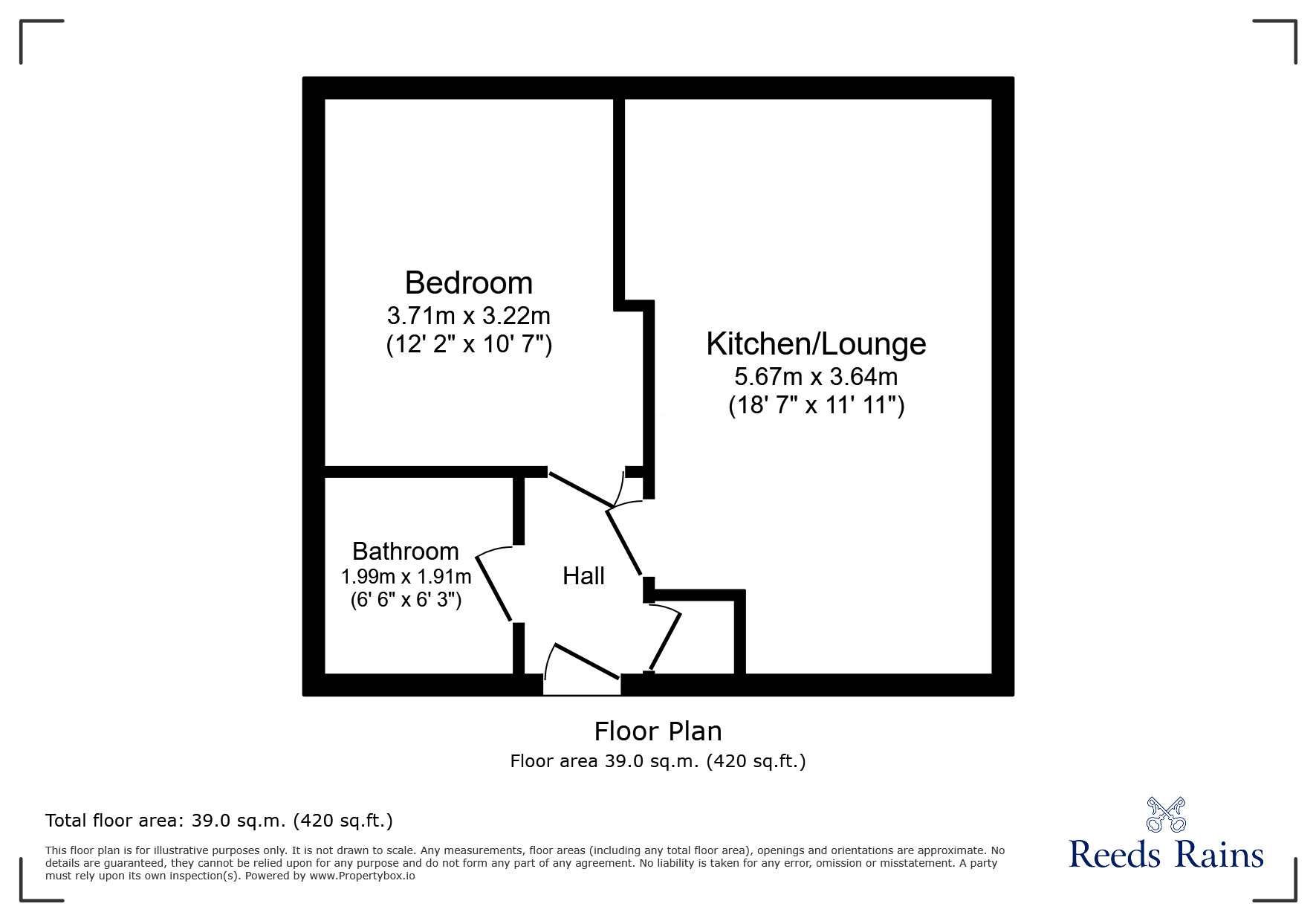 Floorplan of 1 bedroom  Flat to rent, West Bar, Sheffield, S3