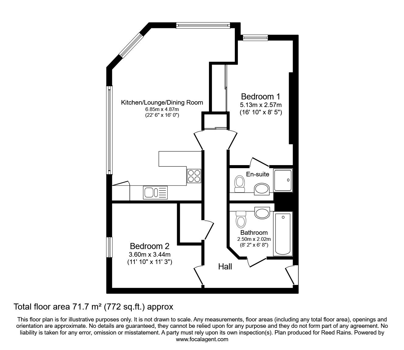 Floorplan of 2 bedroom  Flat for sale, Vicar Lane, Sheffield, South Yorkshire, S1