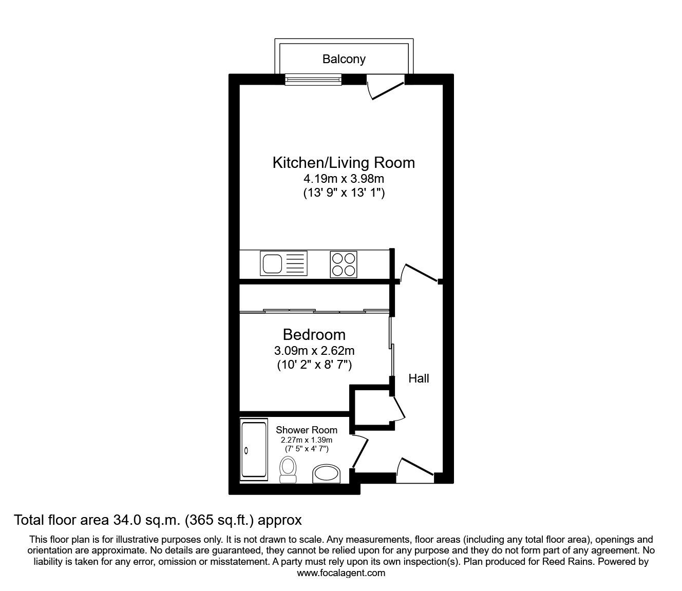 Floorplan of 1 bedroom  Flat for sale, Upper Allen Street, Sheffield, S3