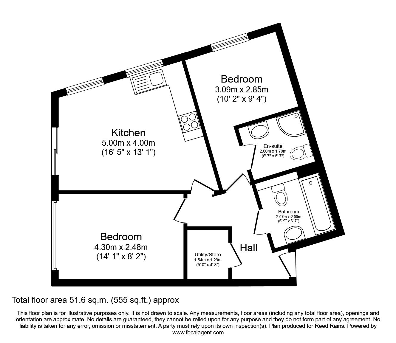 Floorplan of 2 bedroom  Flat for sale, Scotland Street, Sheffield, South Yorkshire, S3