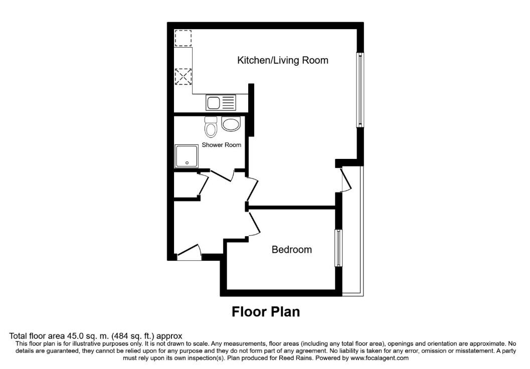 Floorplan of 1 bedroom  Flat for sale, Rockingham Street, Sheffield, South Yorkshire, S1