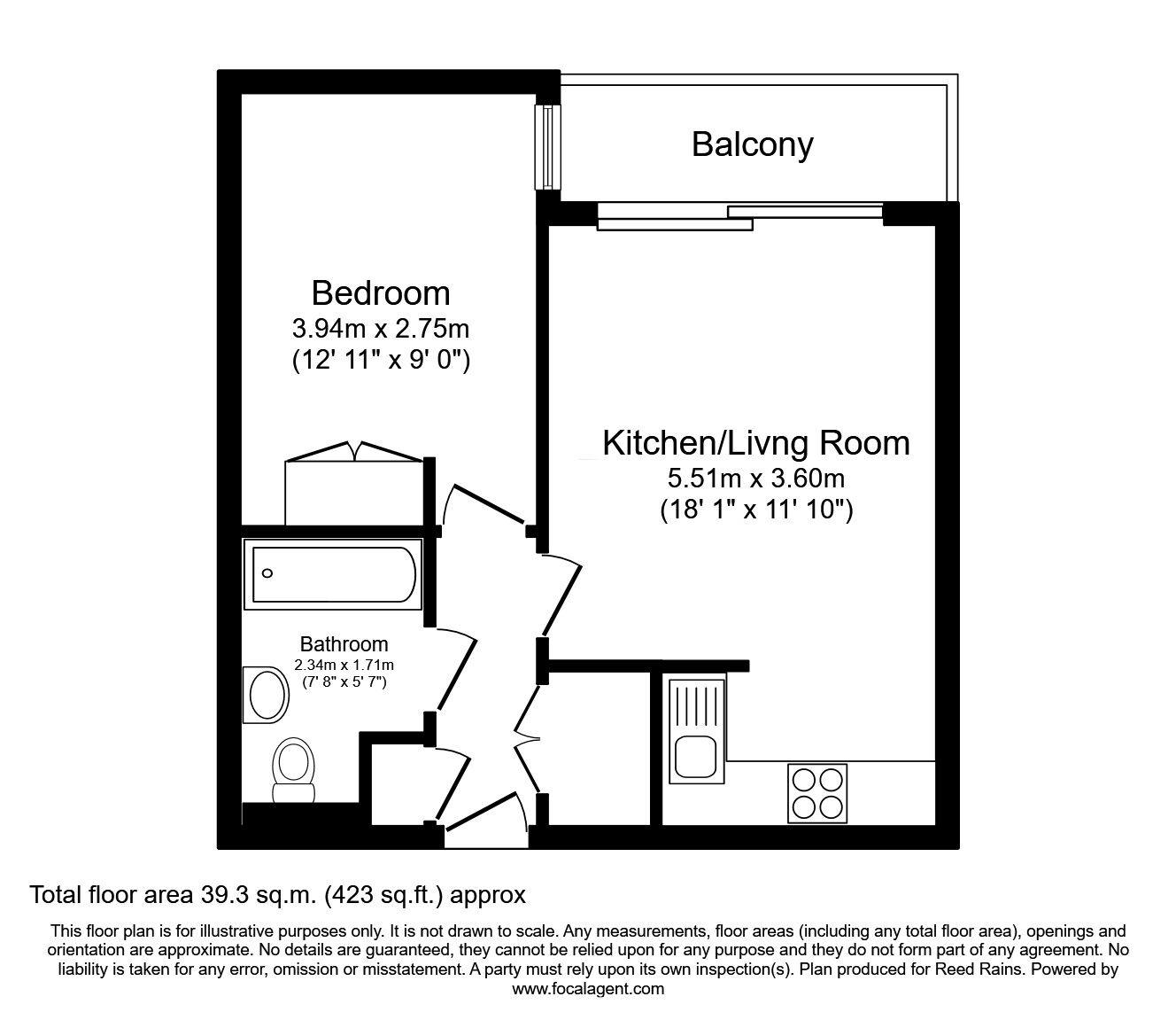 Floorplan of 1 bedroom  Flat for sale, Solly Street, Sheffield, South Yorkshire, S1