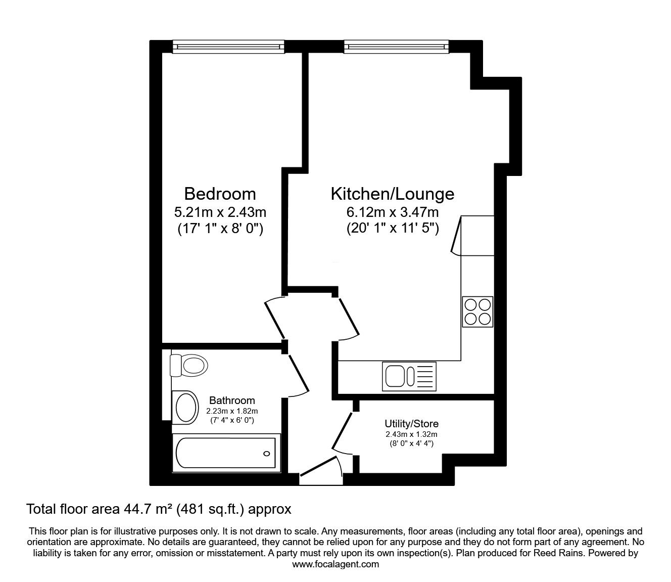Floorplan of 1 bedroom  Flat for sale, Queen Street, Sheffield, South Yorkshire, S1