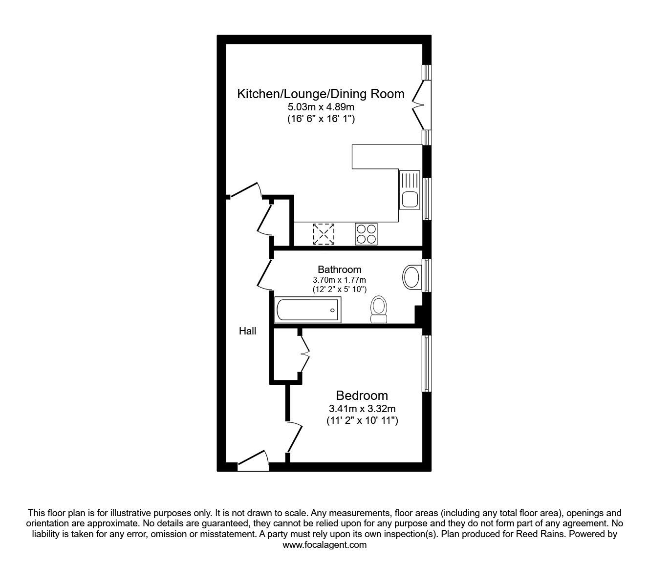 Floorplan of 1 bedroom  Flat for sale, Mortimer Street, Sheffield, South Yorkshire, S1