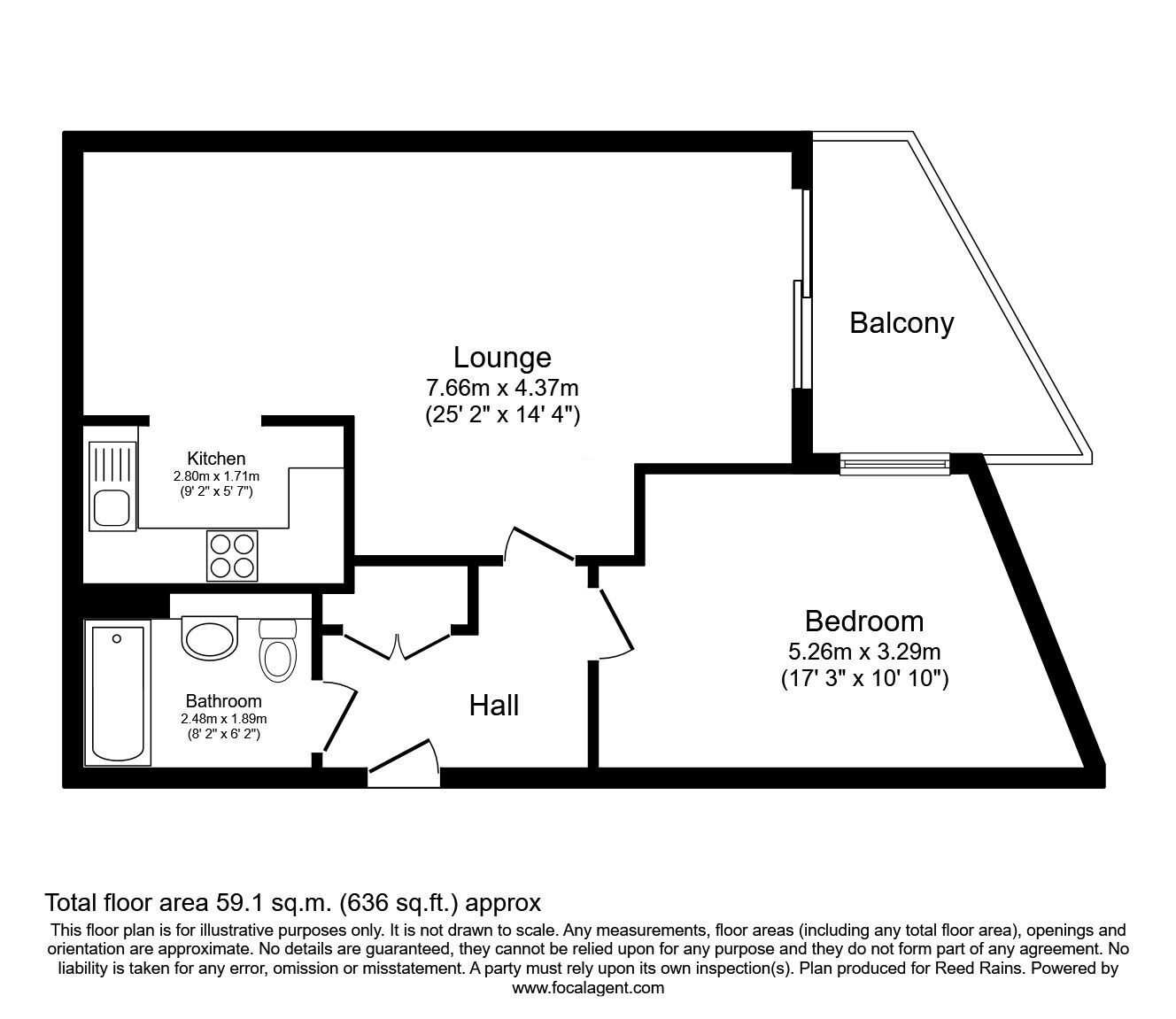 Floorplan of 1 bedroom  Flat for sale, Solly Street, Sheffield, South Yorkshire, S1