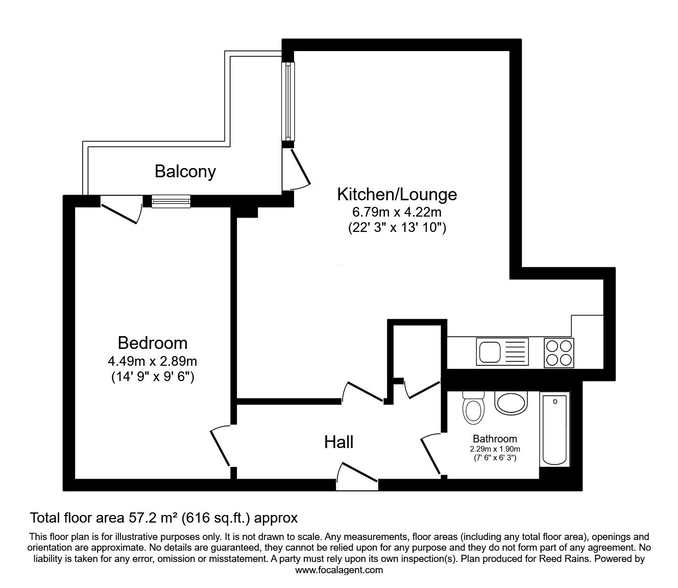 Floorplan of 1 bedroom Flat to rent, Bailey Street, Sheffield, South Yorkshire, S1