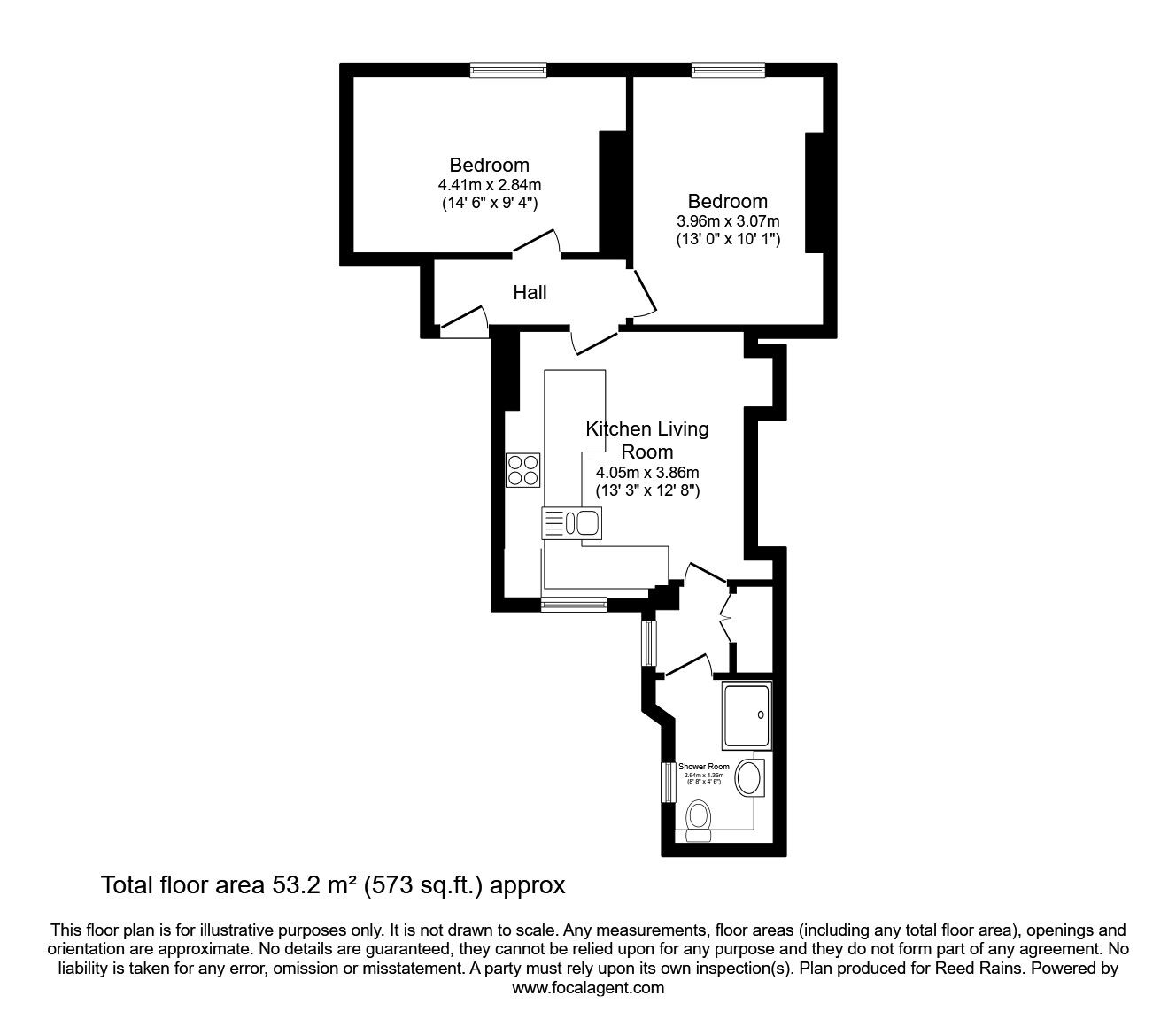 Floorplan of 2 bedroom  Flat for sale, Hawley Street, Sheffield, South Yorkshire, S1