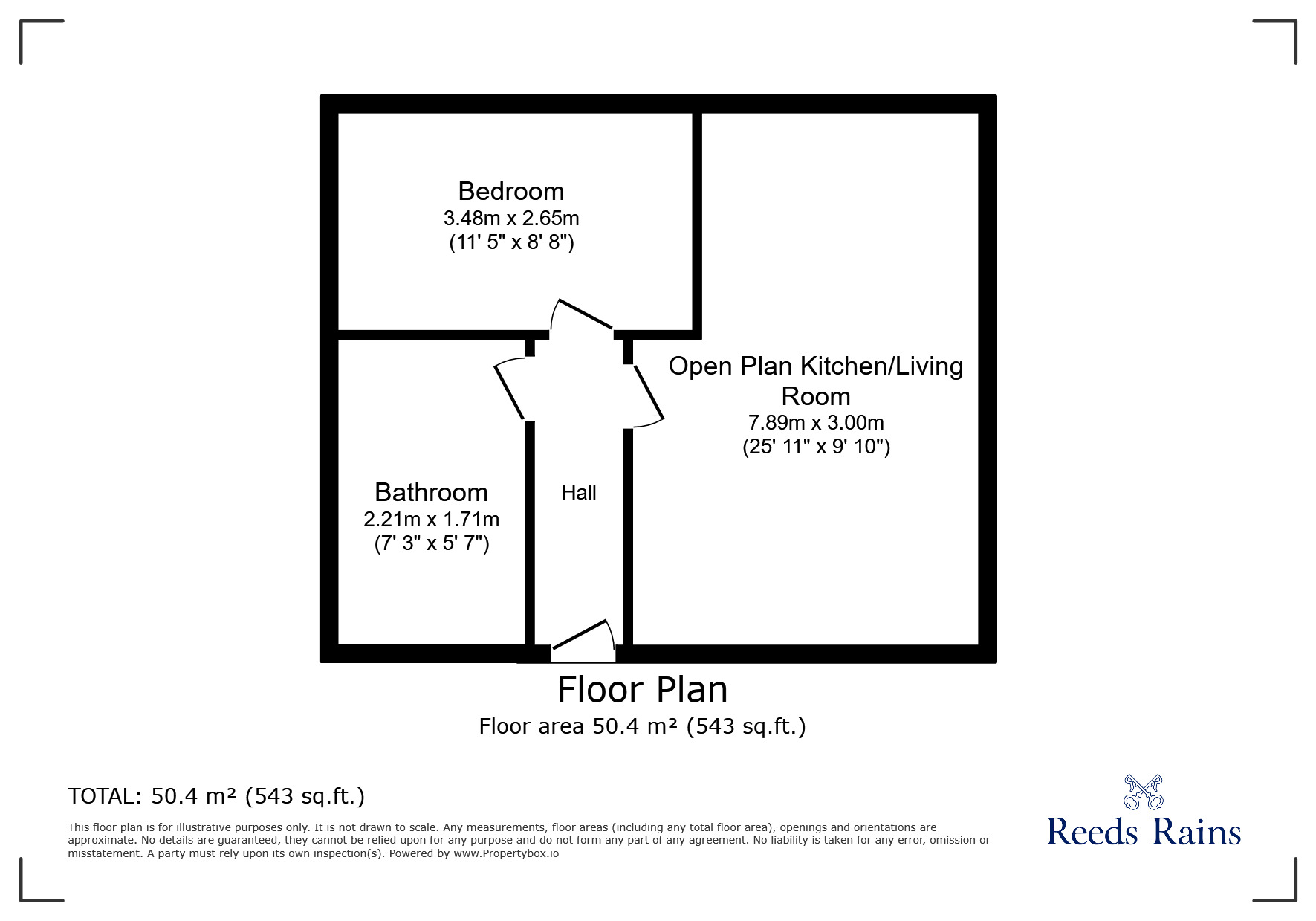 Floorplan of 1 bedroom  Flat to rent, West Bar, Sheffield, South Yorkshire, S3