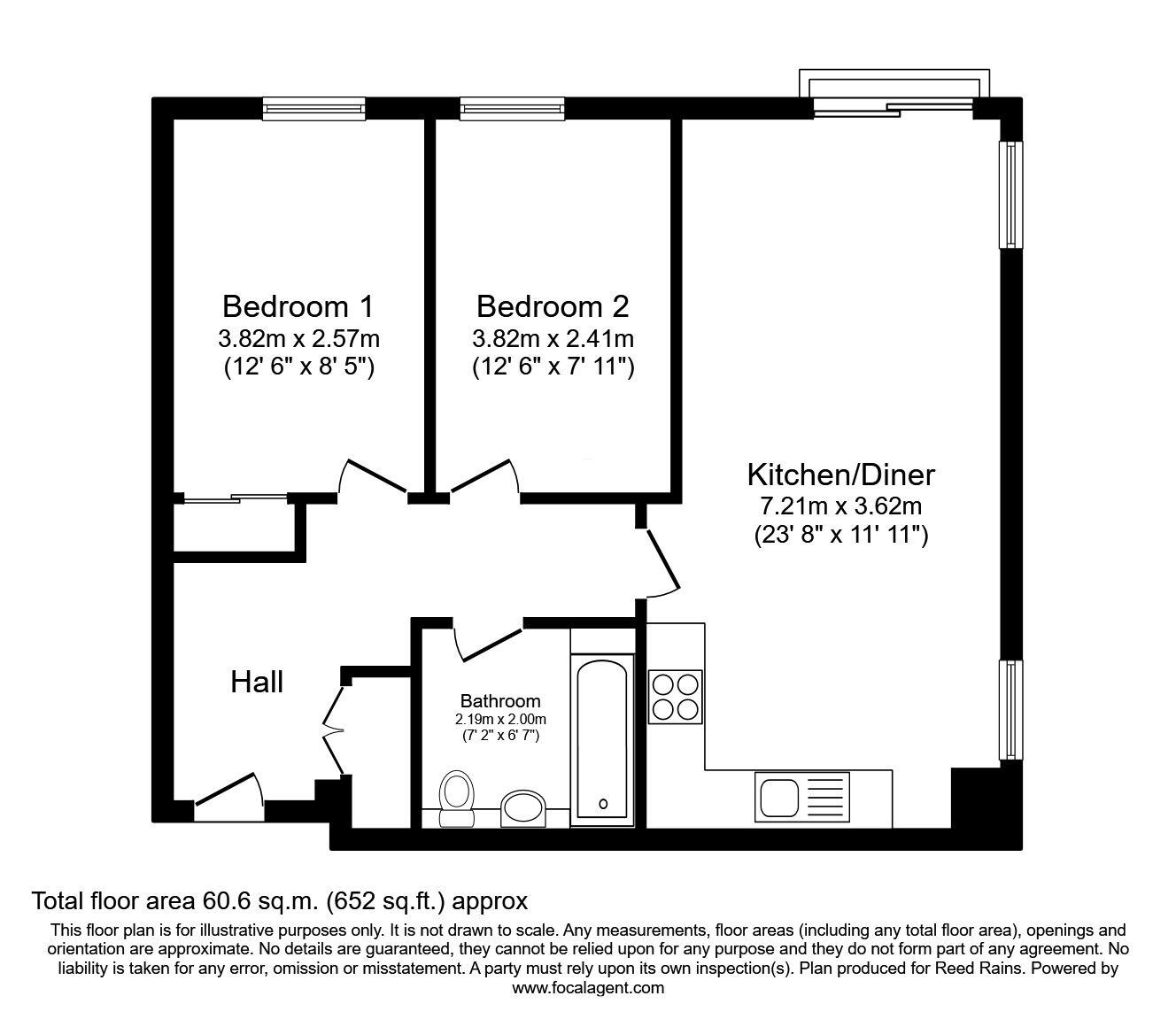Floorplan of 2 bedroom  Flat for sale, Millsands, Sheffield, South Yorkshire, S3