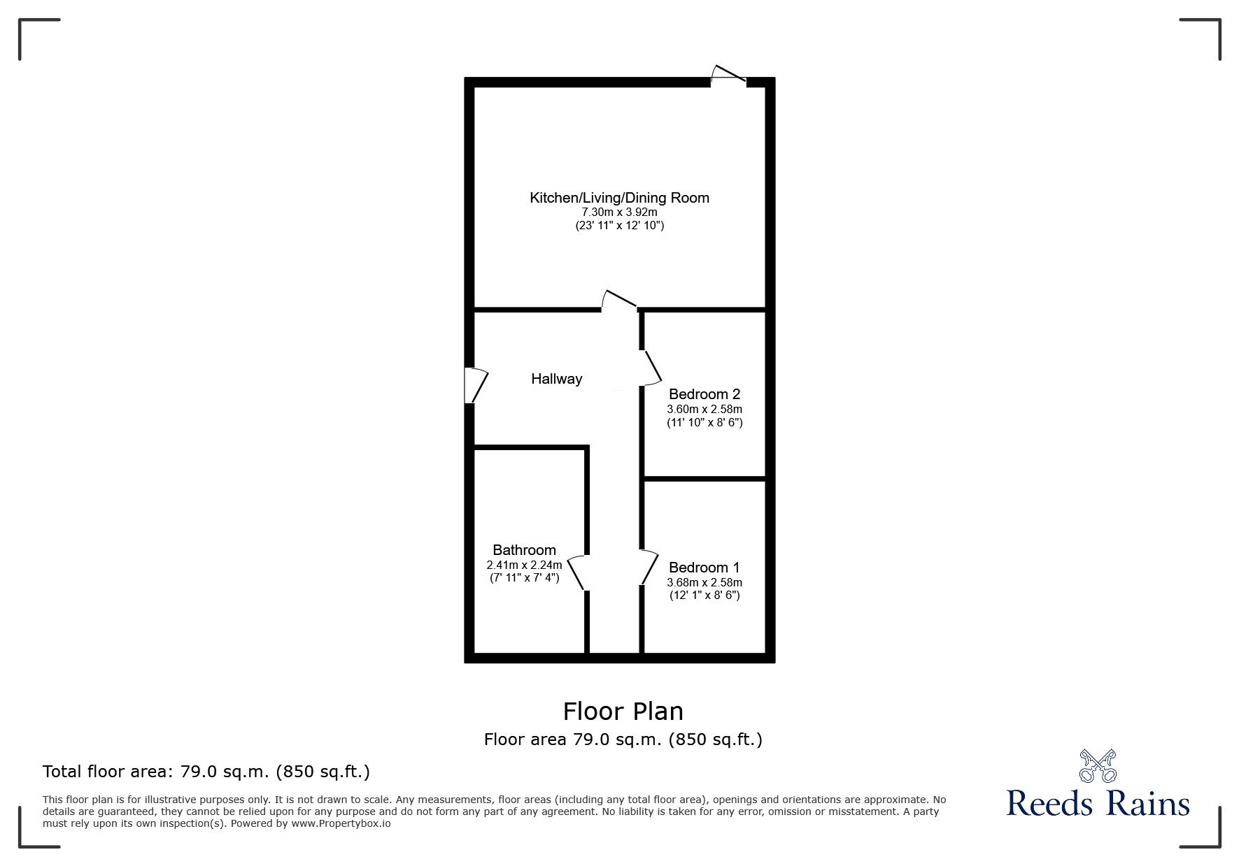 Floorplan of 2 bedroom  Flat to rent, Millsands, Sheffield, South Yorkshire, S3