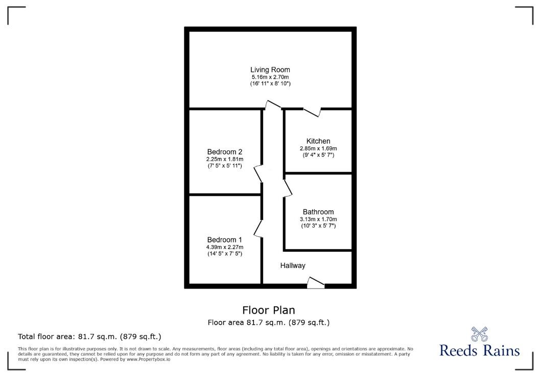 Floorplan of 2 bedroom  Flat to rent, Cornish Street, Sheffield, South Yorkshire, S6