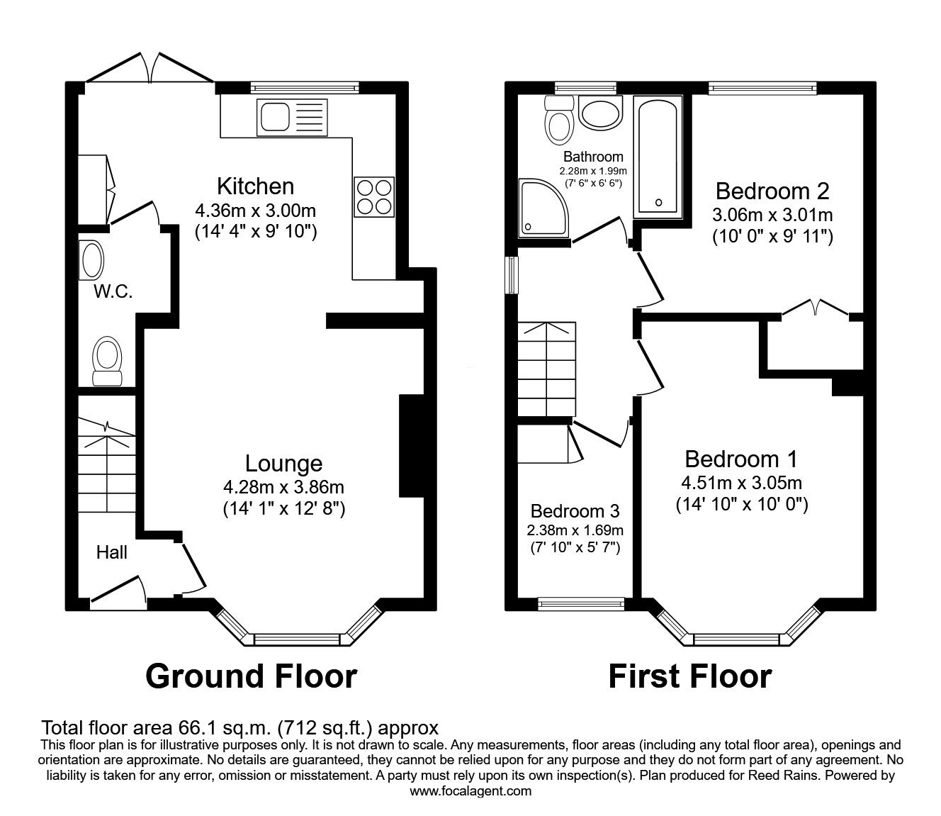 Floorplan of 3 bedroom Semi Detached House for sale, Skye Edge Road, Sheffield, South Yorkshire, S2