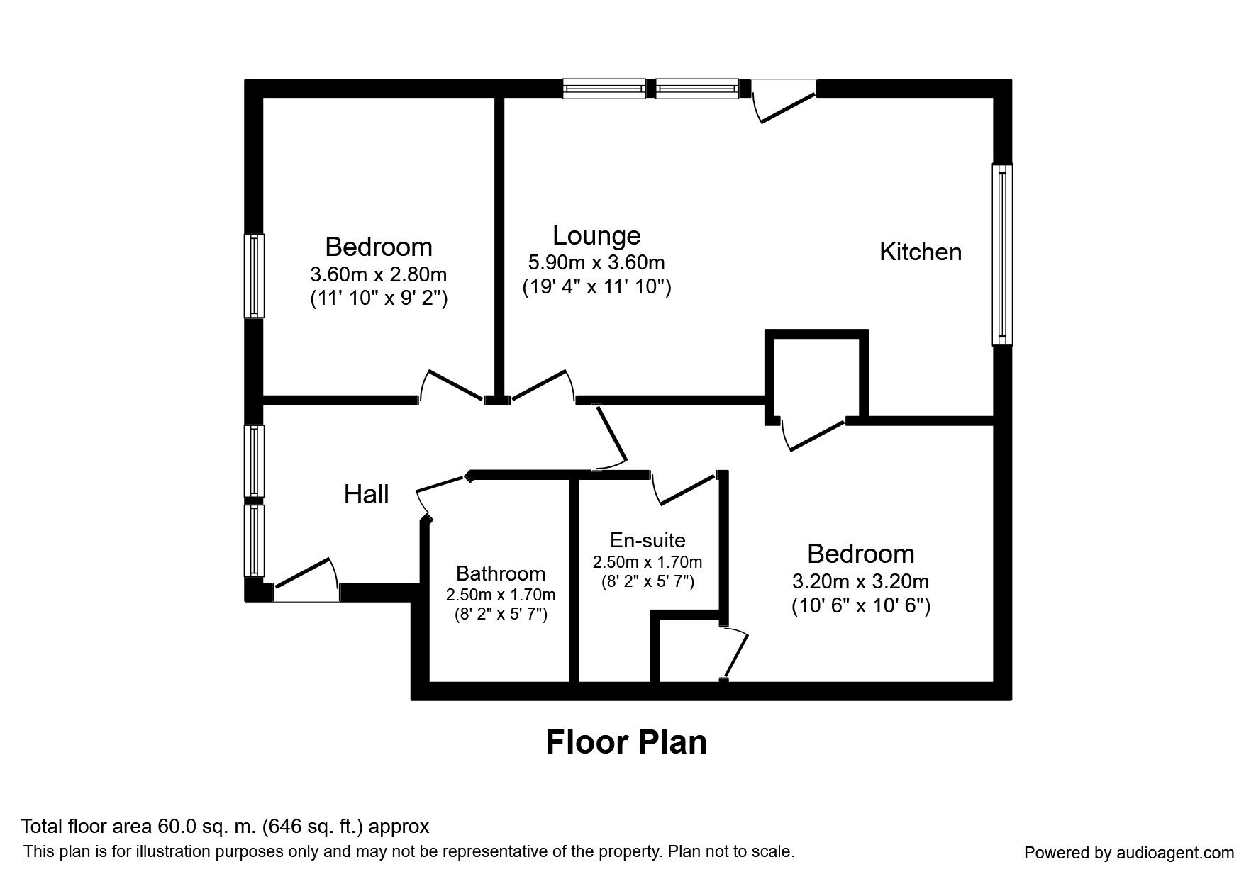 Floorplan of 2 bedroom  Flat to rent, Ecclesall Road, Sheffield, S11