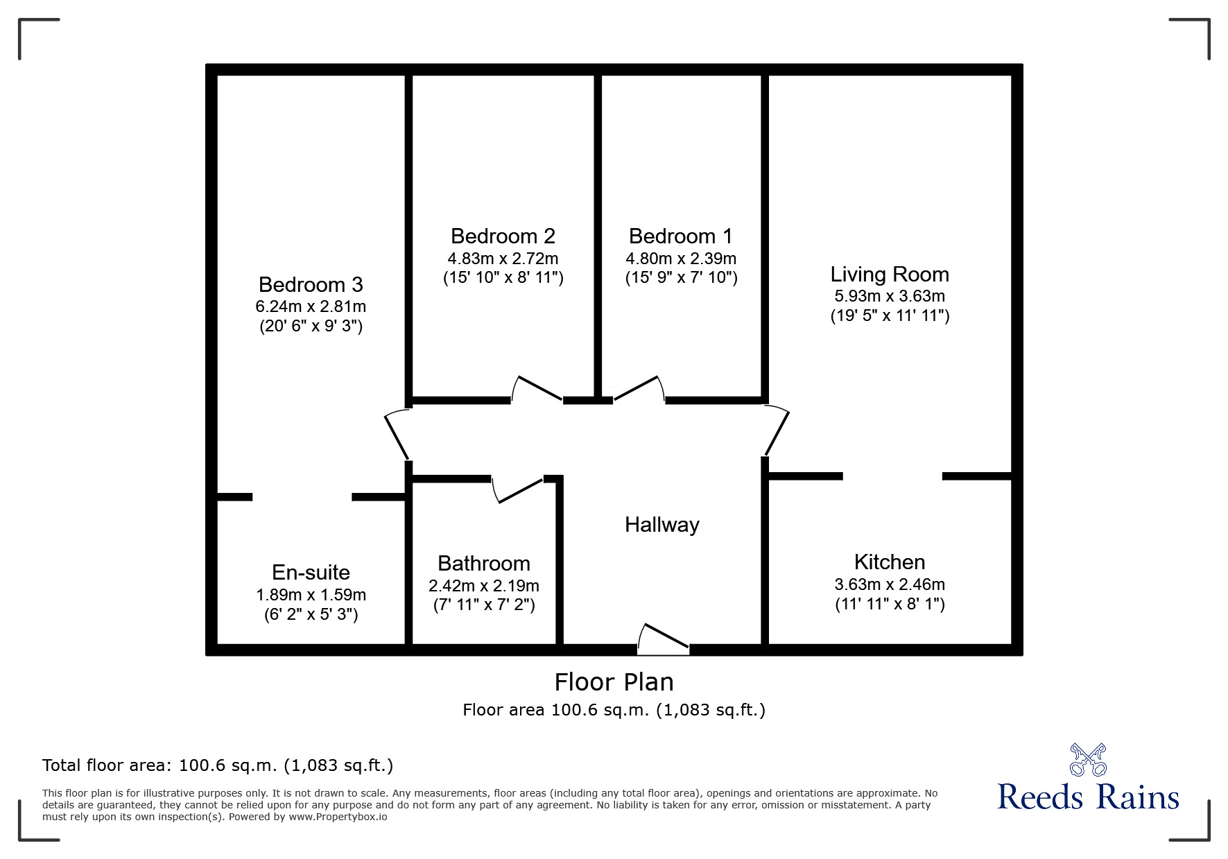 Floorplan of 3 bedroom  Flat to rent, Westfield Terrace, Sheffield, South Yorkshire, S1