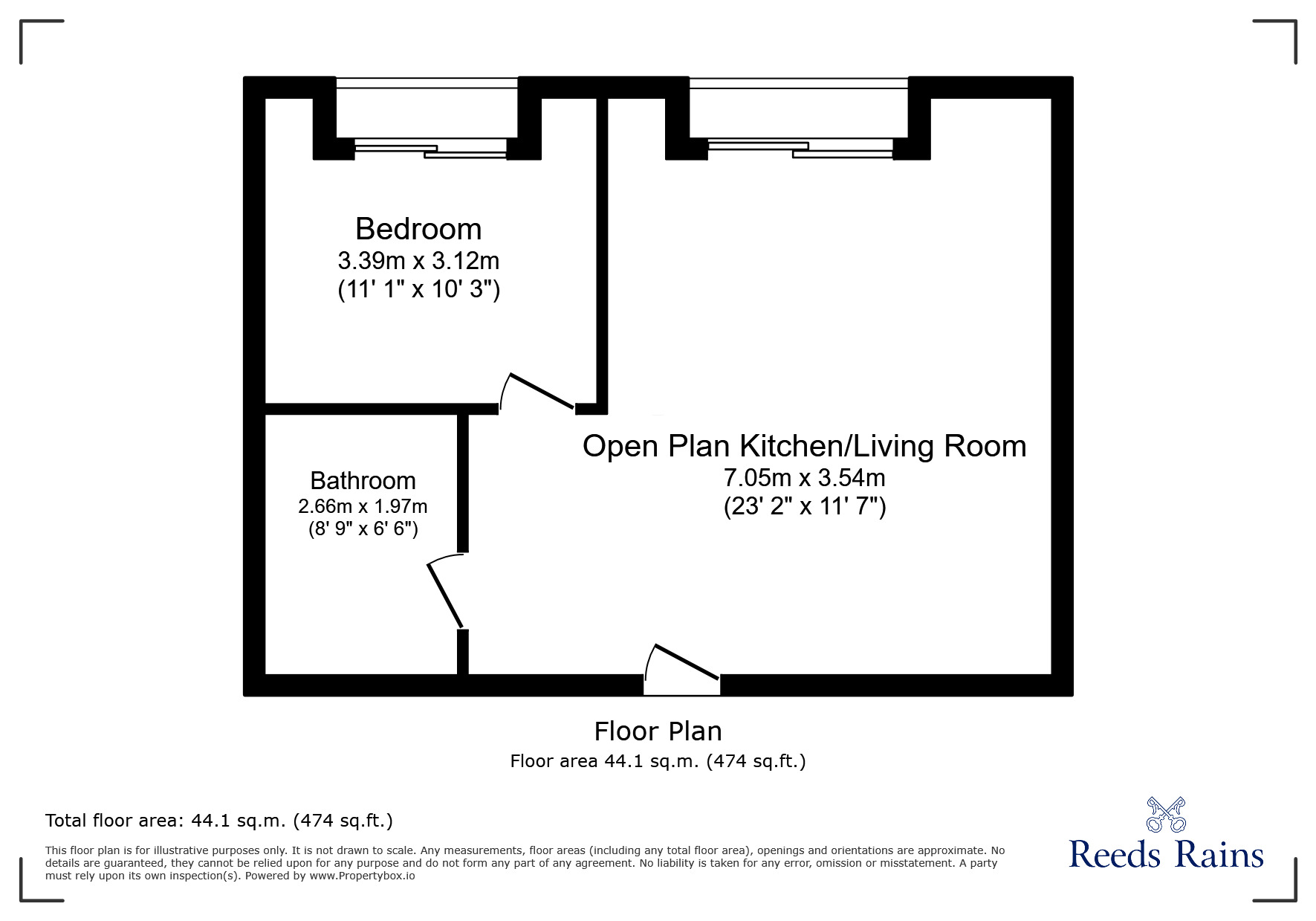 Floorplan of 1 bedroom  Flat for sale, Cross Burgess Street, Sheffield, South Yorkshire, S1