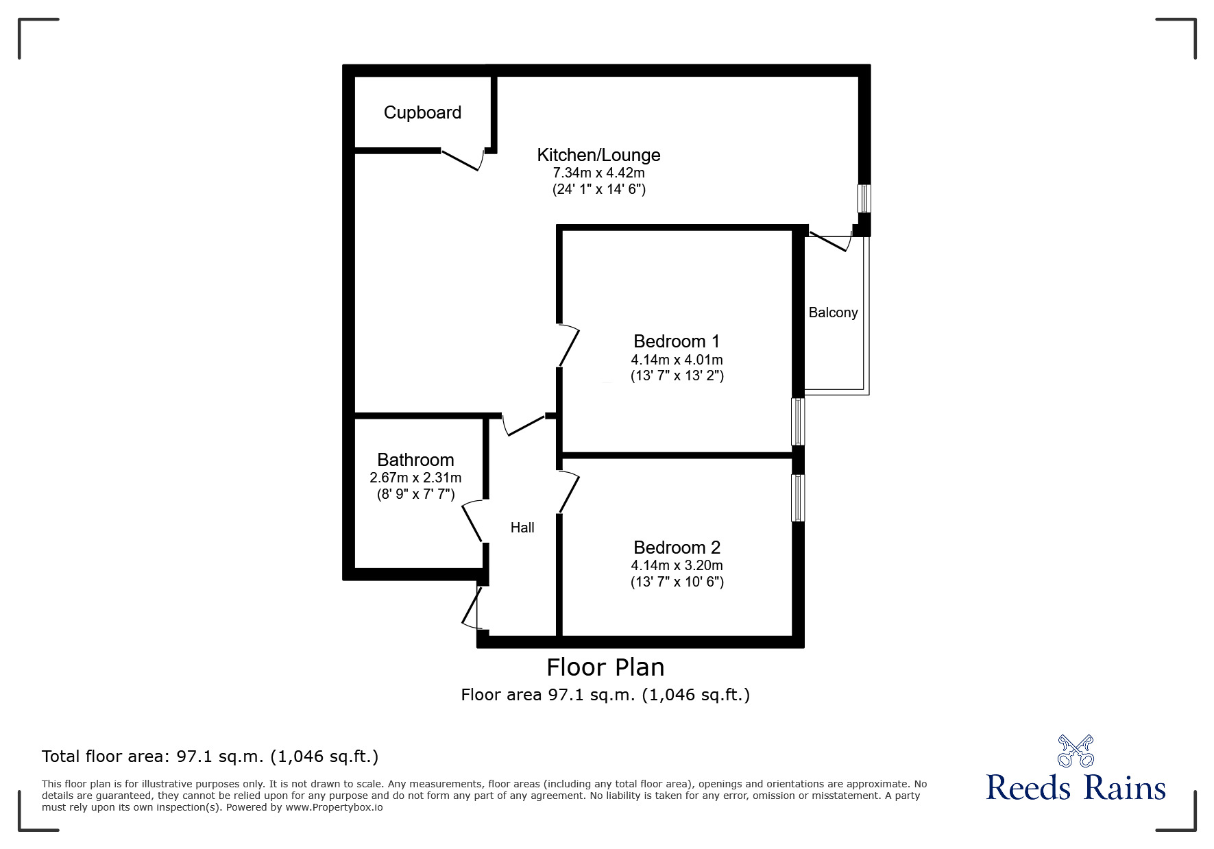 Floorplan of 2 bedroom  Flat for sale, Rockingham Street, Sheffield, South Yorkshire, S1