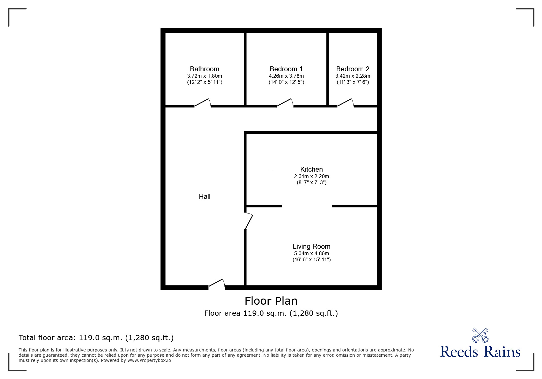 Floorplan of 2 bedroom  Flat to rent, Cornish Street, Sheffield, South Yorkshire, S6