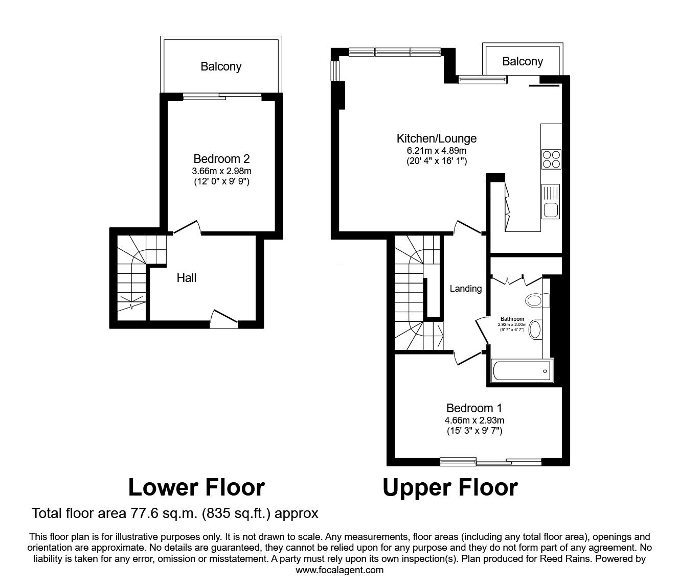 Floorplan of 2 bedroom  Flat for sale, South Street, Park Hill, South Yorkshire, S2