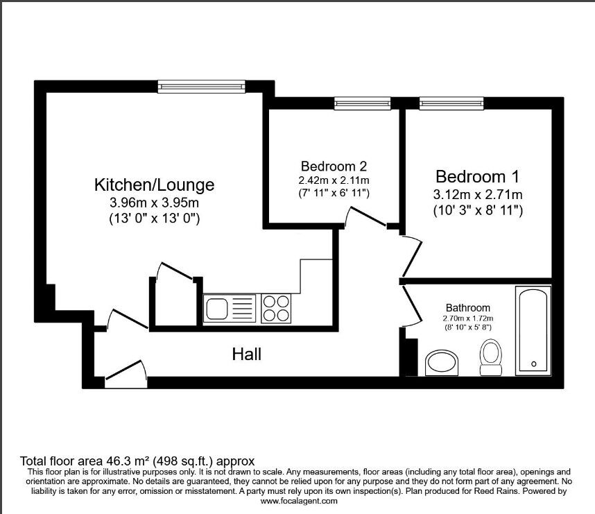 Floorplan of 2 bedroom  Flat for sale, Rockingham Street, Sheffield, South Yorkshire, S1