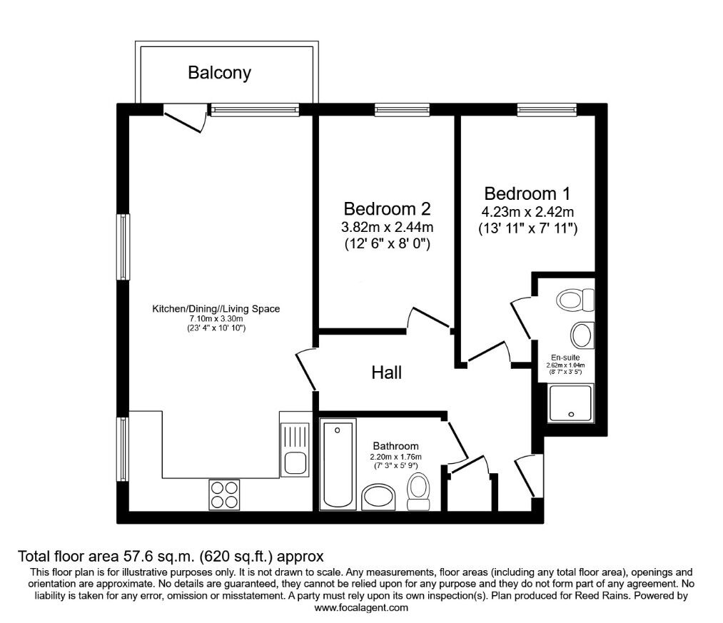 Floorplan of 2 bedroom  Flat to rent, Bailey Street, Sheffield, South Yorkshire, S1