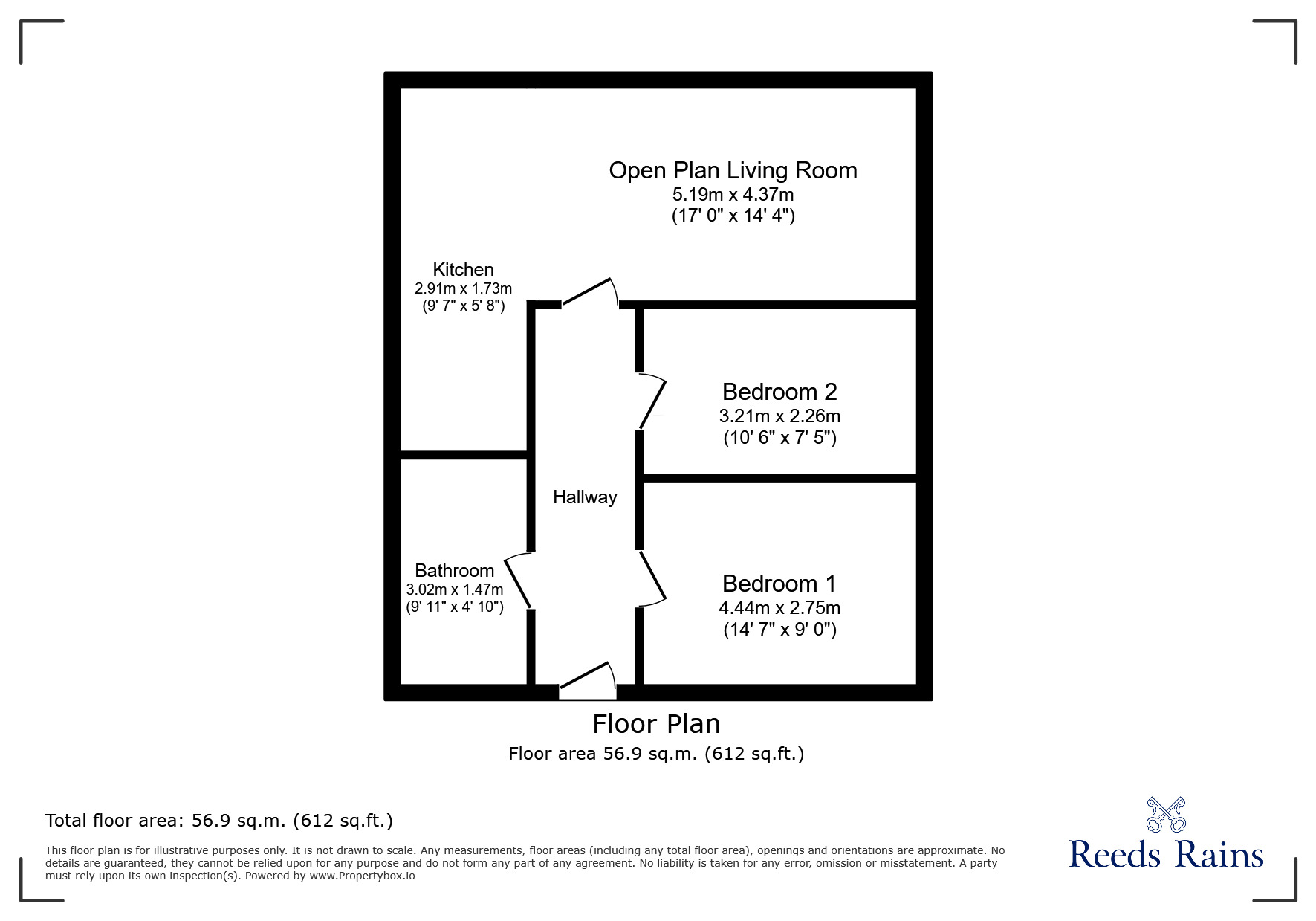 Floorplan of 2 bedroom  Flat to rent, Cornish Street, Sheffield, South Yorkshire, S6