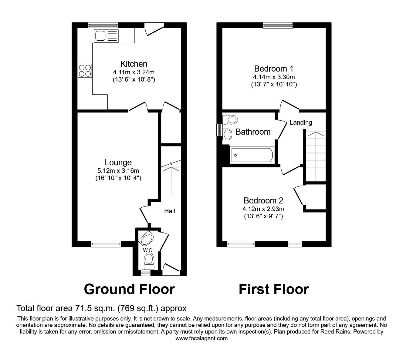 Floorplan of 2 bedroom End Terrace House for sale, Tudor Close, Sheffield, South Yorkshire, S9