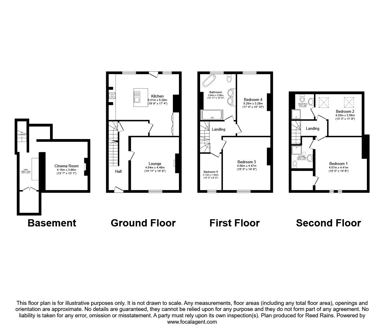 Floorplan of 5 bedroom Mid Terrace House for sale, Psalter Lane, Sheffield, South Yorkshire, S11