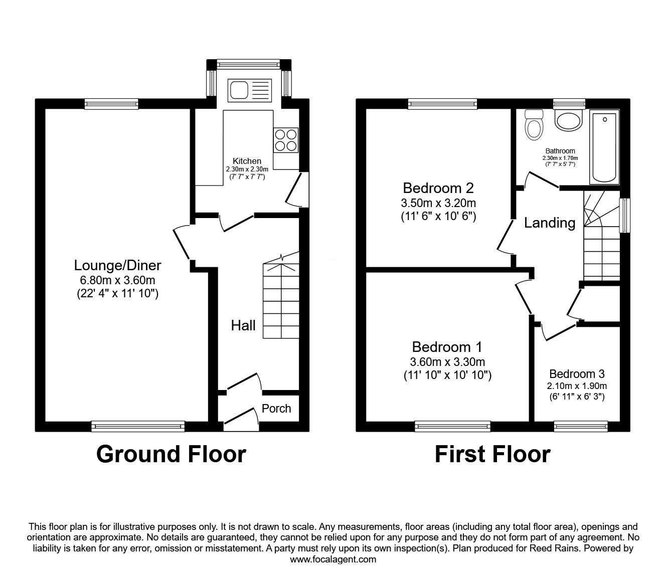 Floorplan of 3 bedroom Semi Detached House for sale, Osberton Place, Sheffield, South Yorkshire, S11