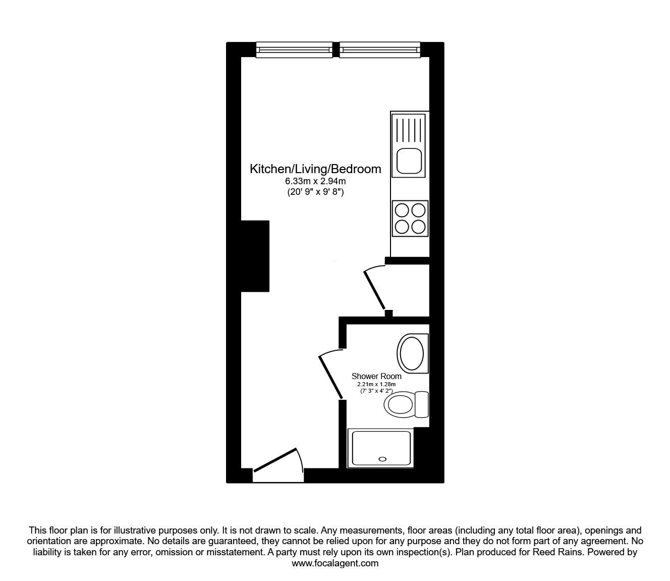 Floorplan of 1 bedroom  Flat for sale, Queen Street, Sheffield, South Yorkshire, S1