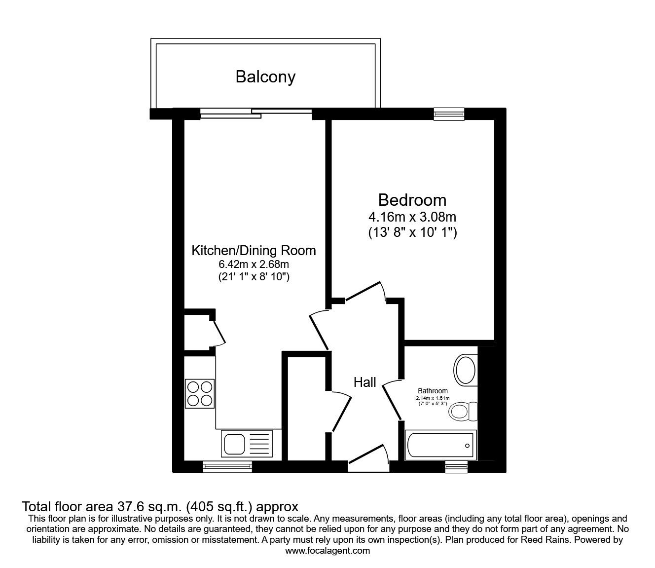 Floorplan of 1 bedroom  Flat for sale, Watery Street, Sheffield, South Yorkshire, S3