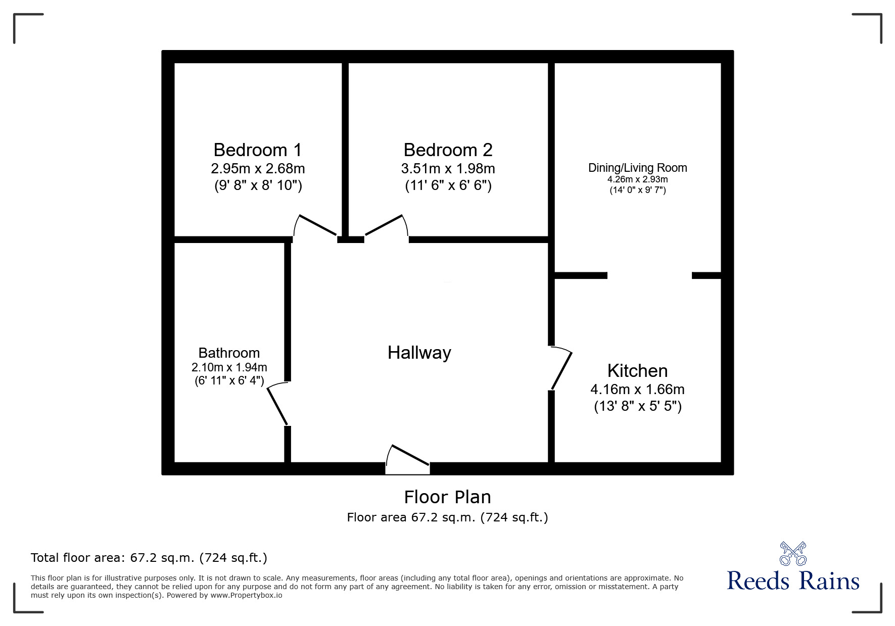 Floorplan of 2 bedroom  Flat to rent, Cornish Street, Sheffield, South Yorkshire, S6