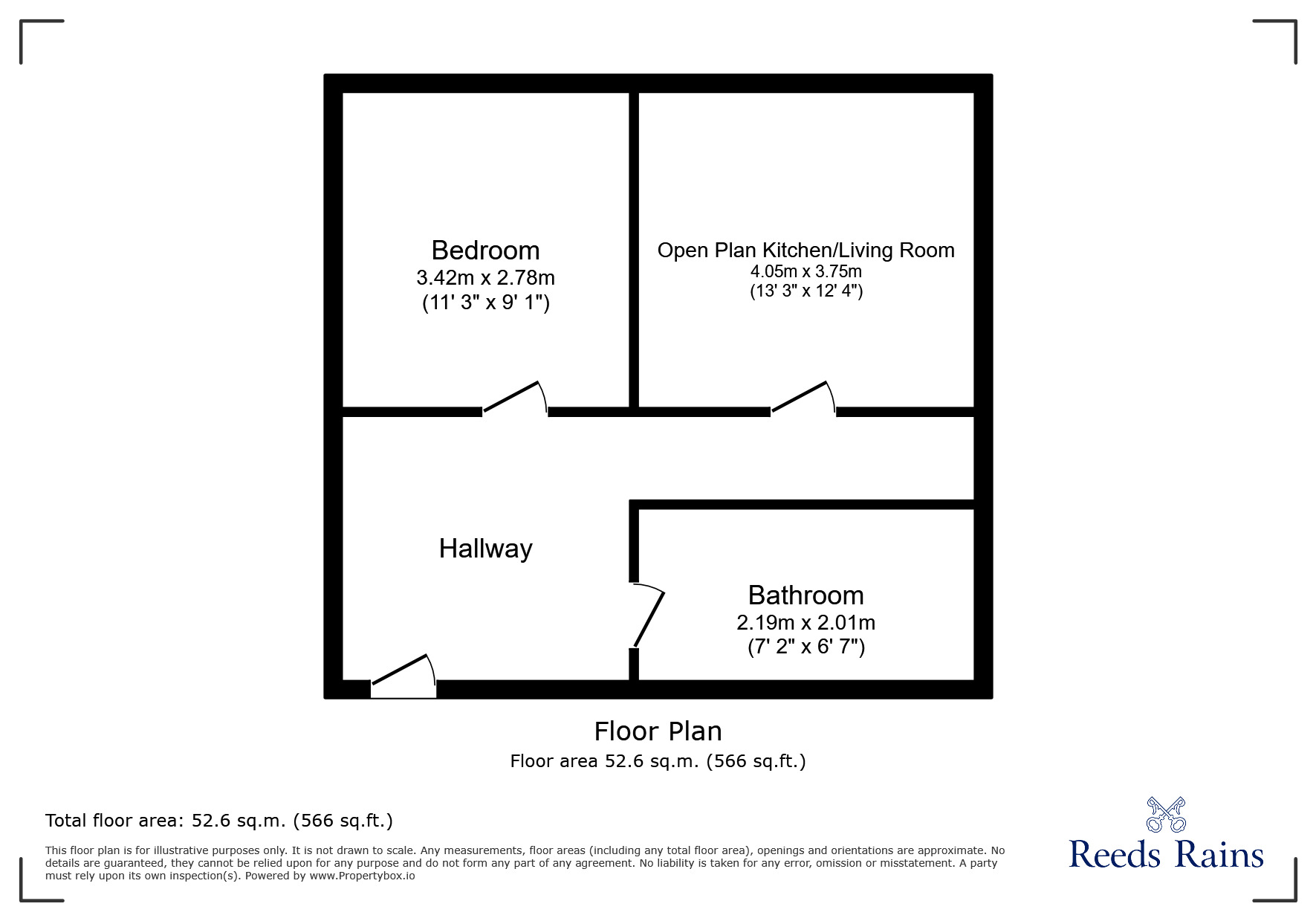Floorplan of 1 bedroom  Flat to rent, Furnival Street, Sheffield, South Yorkshire, S1