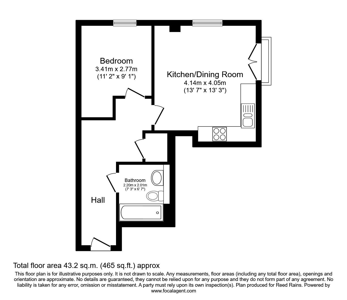 Floorplan of 1 bedroom  Flat for sale, Furnival Street, Sheffield, South Yorkshire, S1