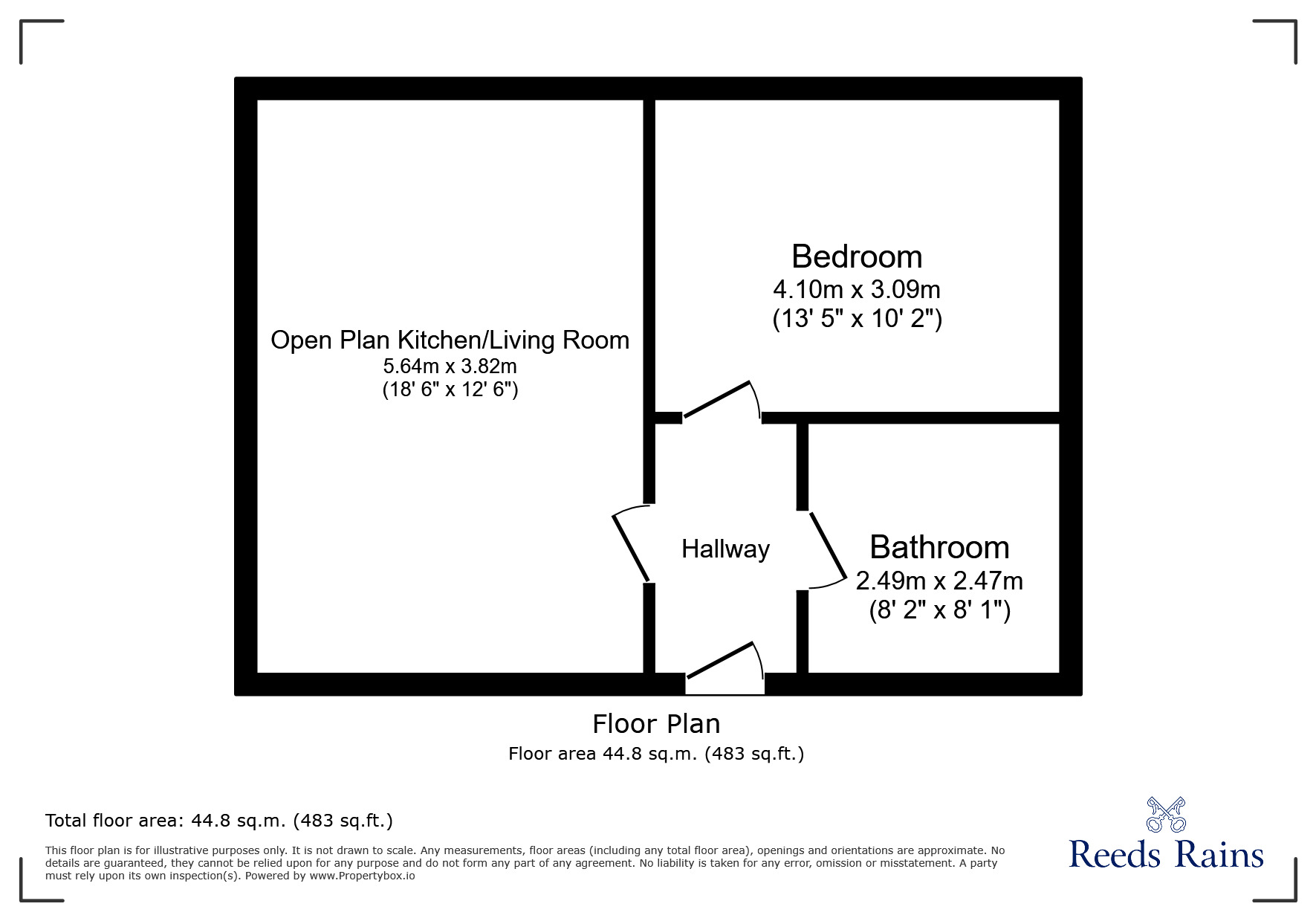 Floorplan of 1 bedroom  Flat to rent, Upper Allen Street, Sheffield, South Yorkshire, S3