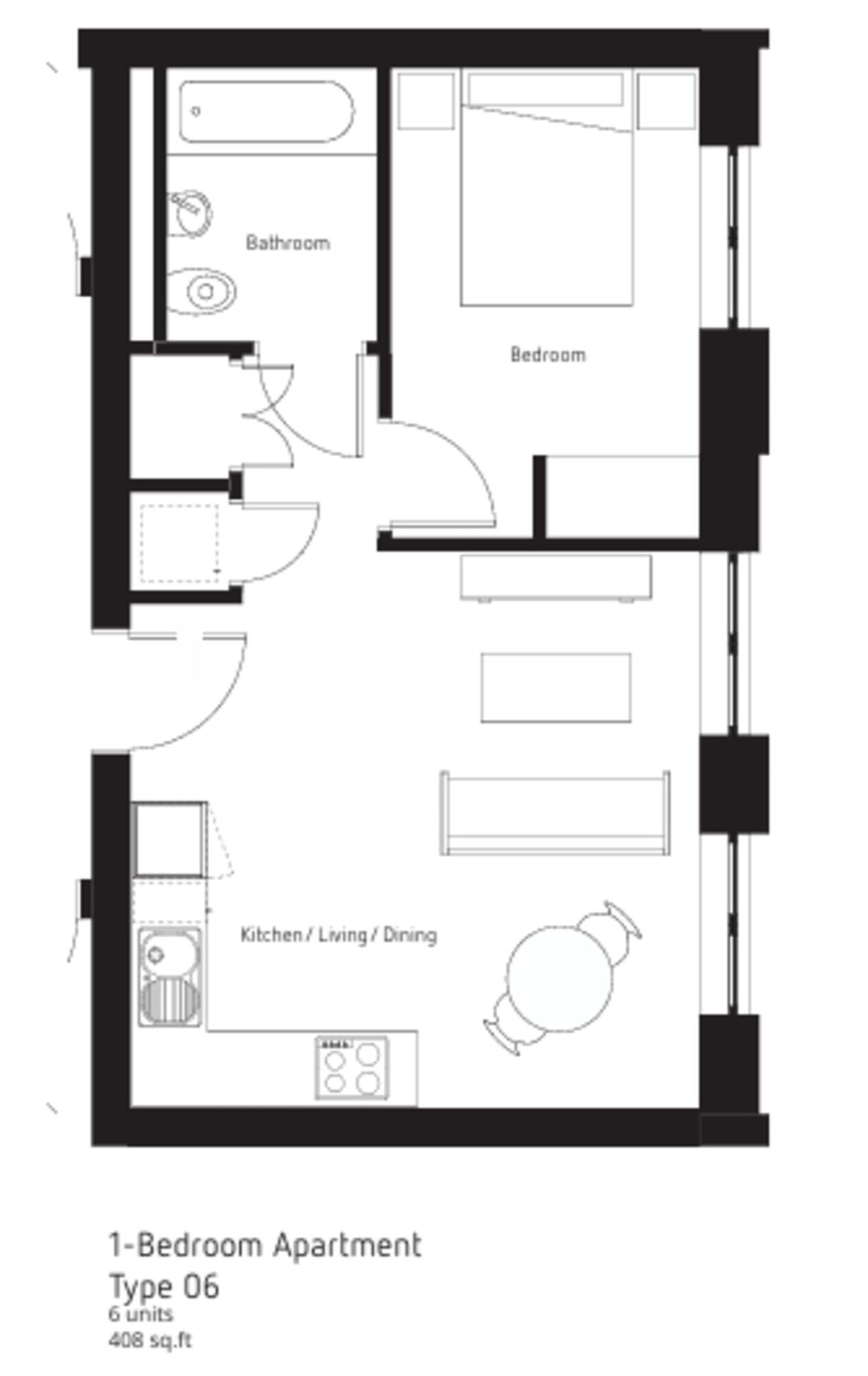 Floorplan of 1 bedroom  Flat to rent, Bloomery Place, Sheffield, South Yorkshire, S1