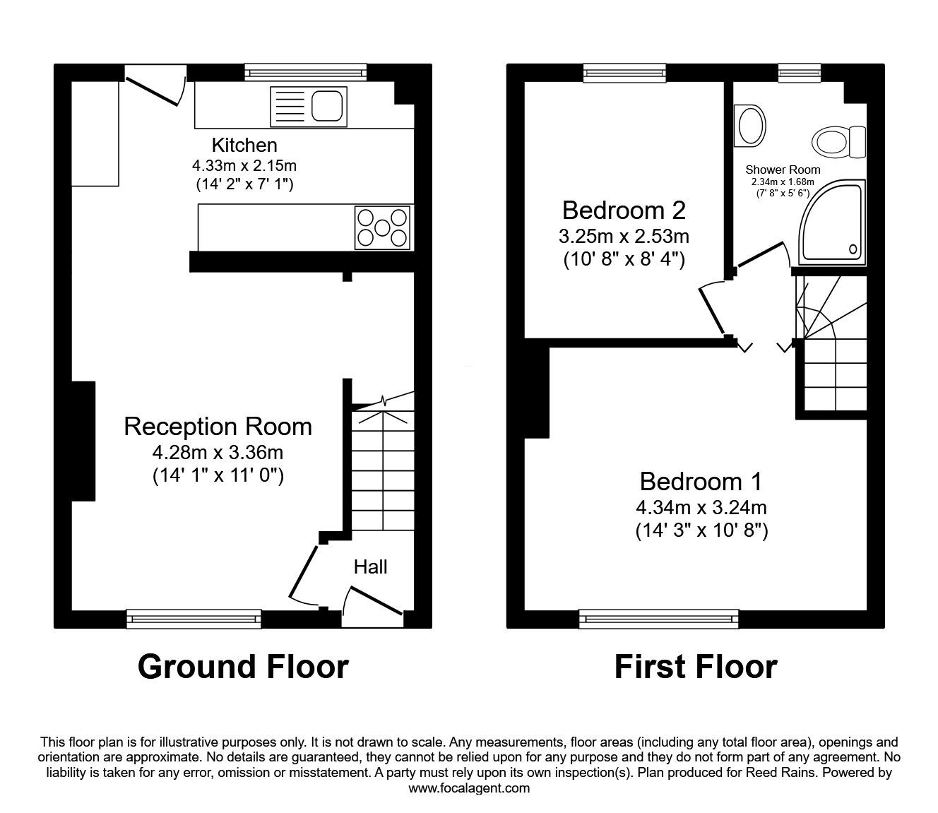 Floorplan of 2 bedroom Mid Terrace House for sale, Maltravers Crescent, Sheffield, South Yorkshire, S2