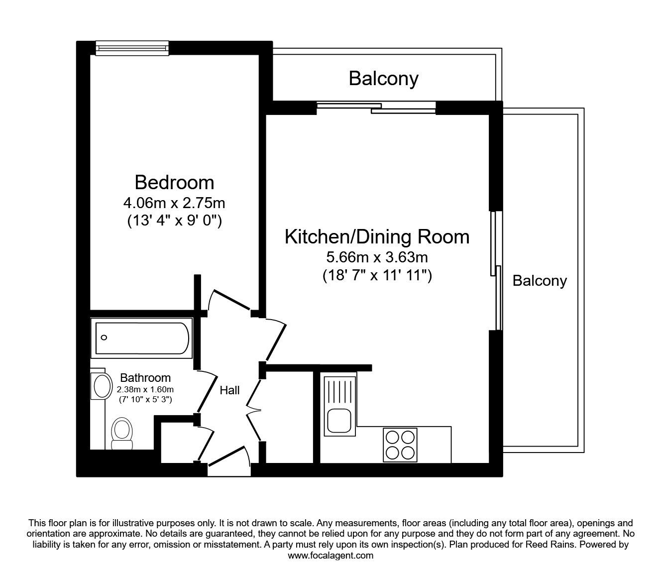Floorplan of 1 bedroom  Flat for sale, Solly Street, Sheffield, South Yorkshire, S1