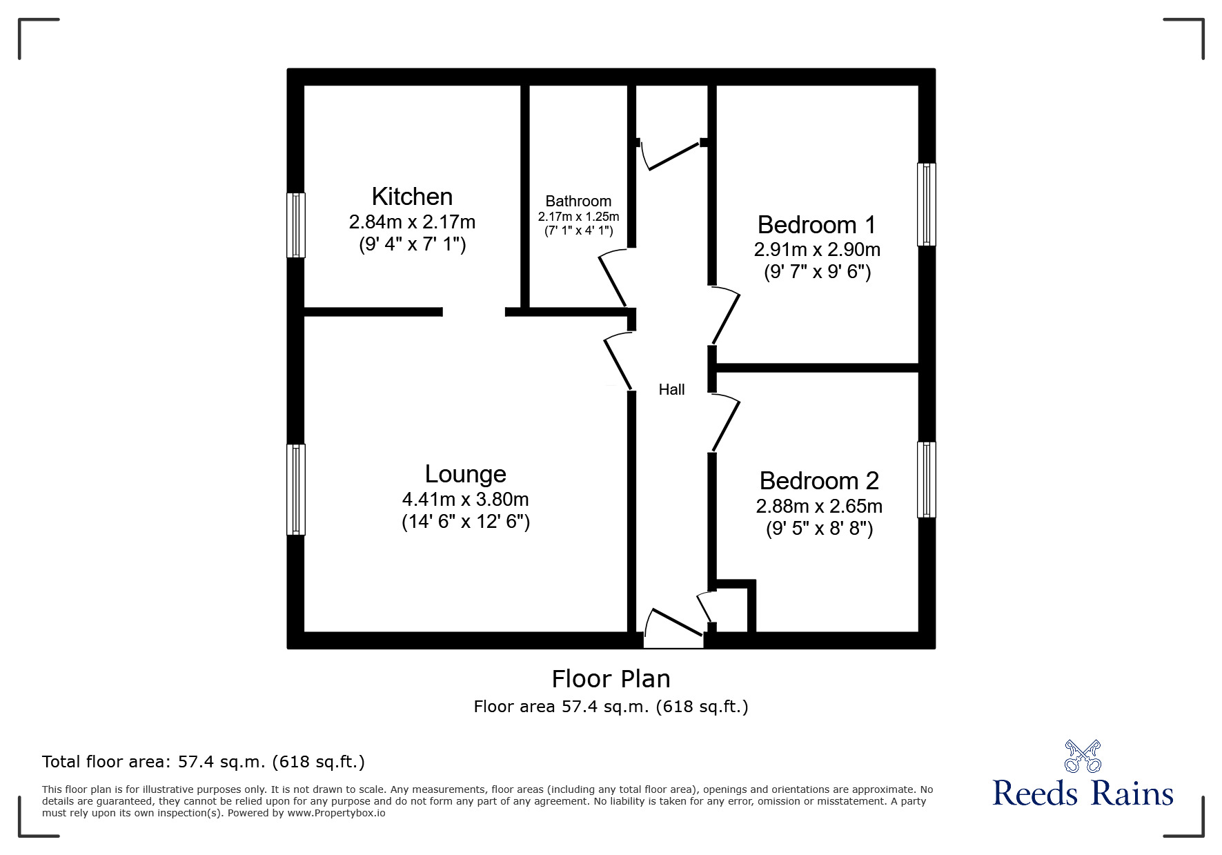 Floorplan of 2 bedroom  Flat to rent, Sharrow View, Sheffield, South Yorkshire, S7
