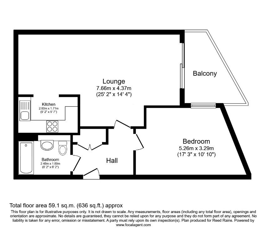 Floorplan of 1 bedroom  Flat to rent, Solly Street, Sheffield, South Yorkshire, S1