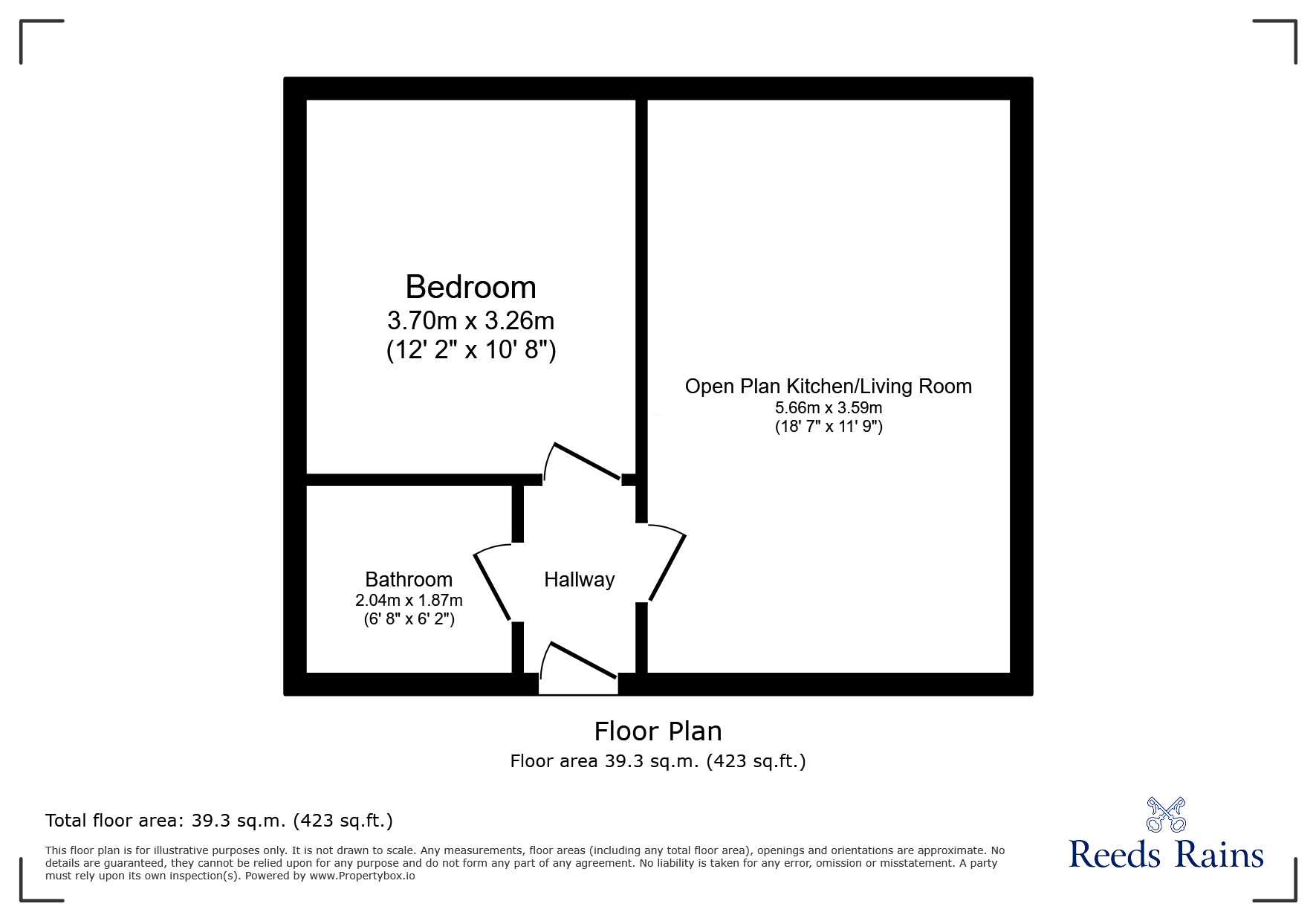 Floorplan of 1 bedroom  Flat to rent, West Bar, Sheffield, South Yorkshire, S3